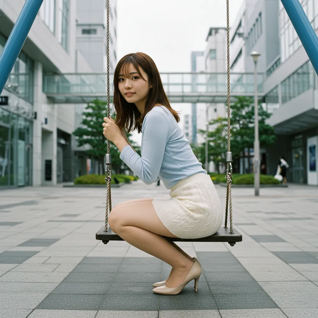 OL ブランコ 見返り美尻 タイトスカート 015