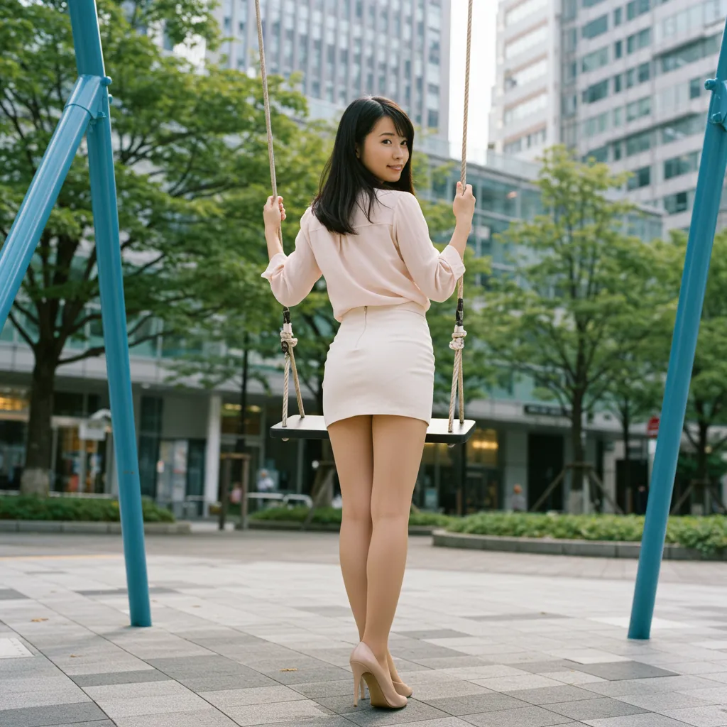 OL ブランコ 見返り美尻 タイトスカート 024