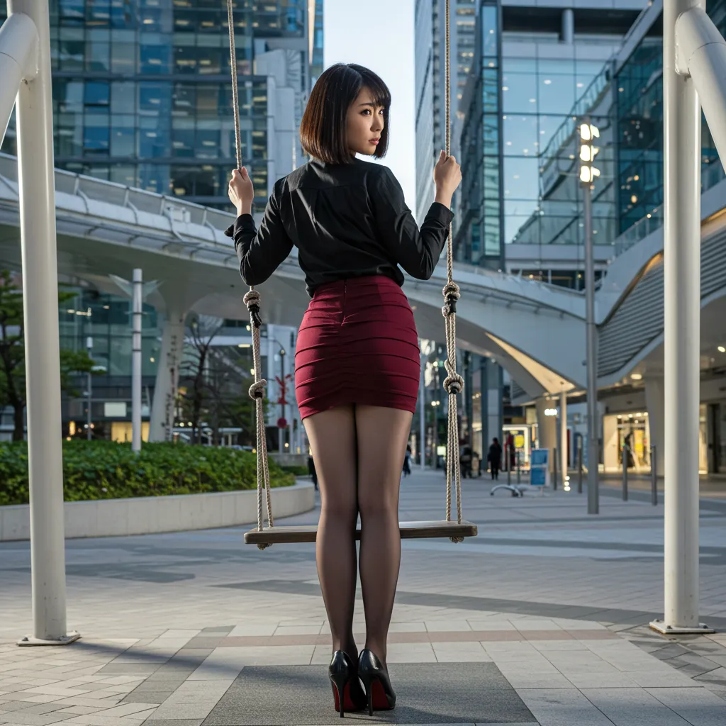 OL ブランコ 見返り美尻 タイトスカート 030