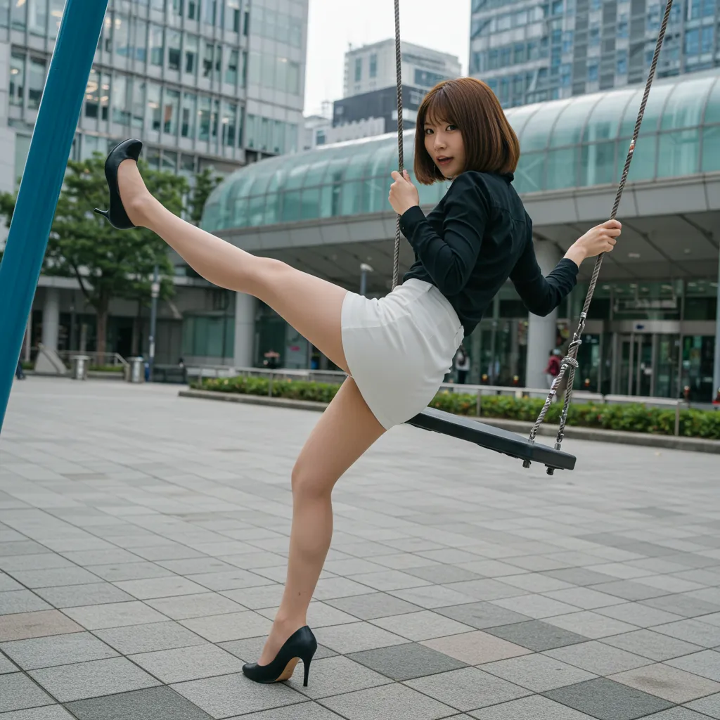 OL ブランコ 見返り美尻 タイトスカート 031