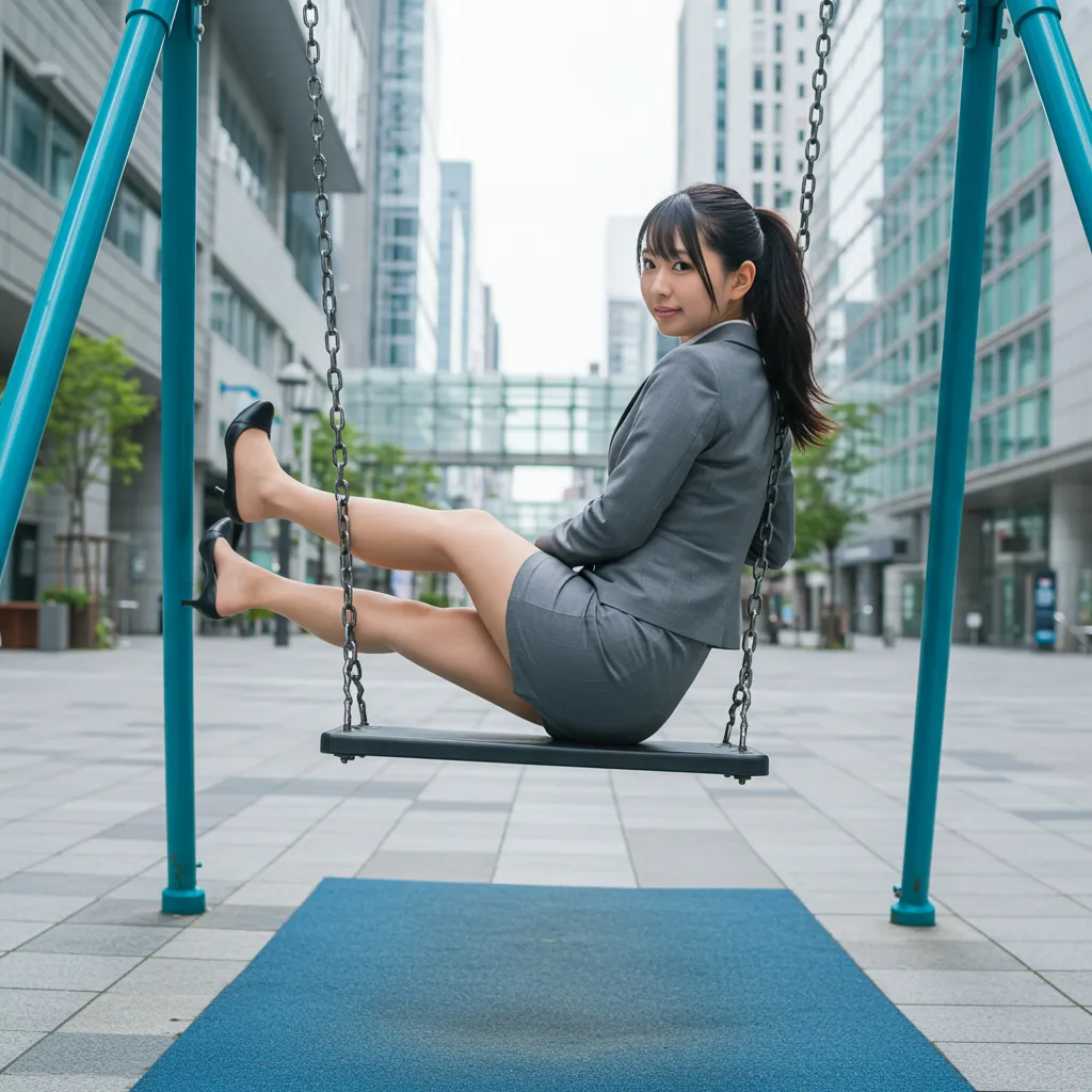 OL ブランコ 見返り美尻 タイトスカート 033