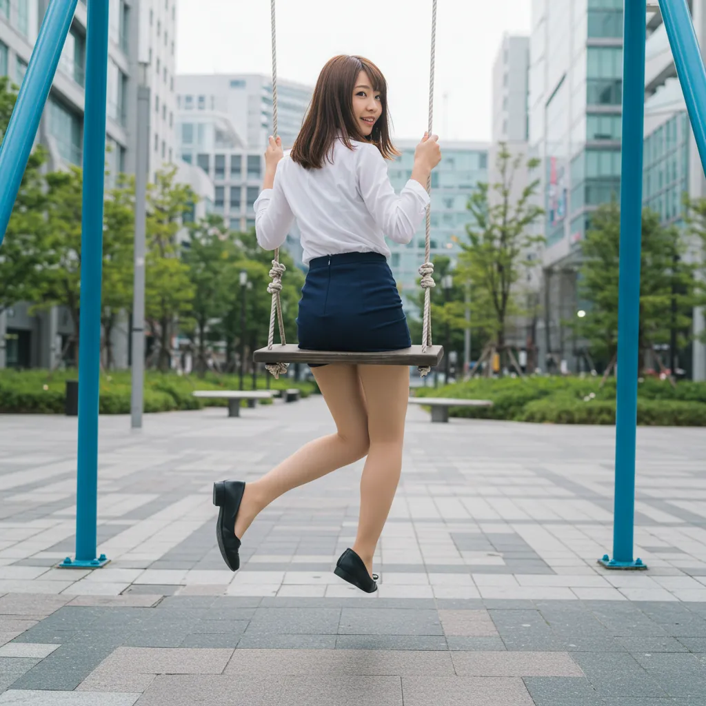 OL ブランコ 見返り美尻 タイトスカート 035