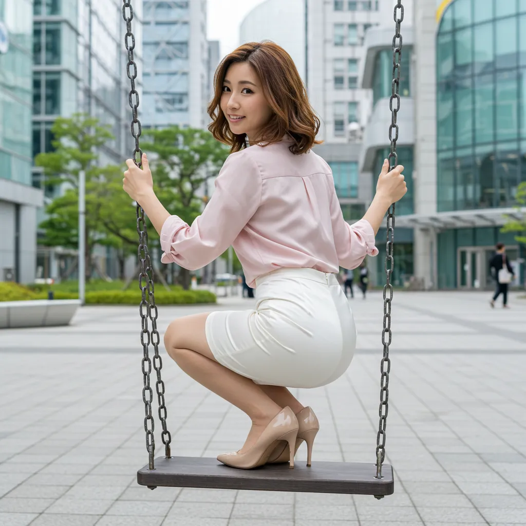 OL ブランコ 見返り美尻 タイトスカート 036