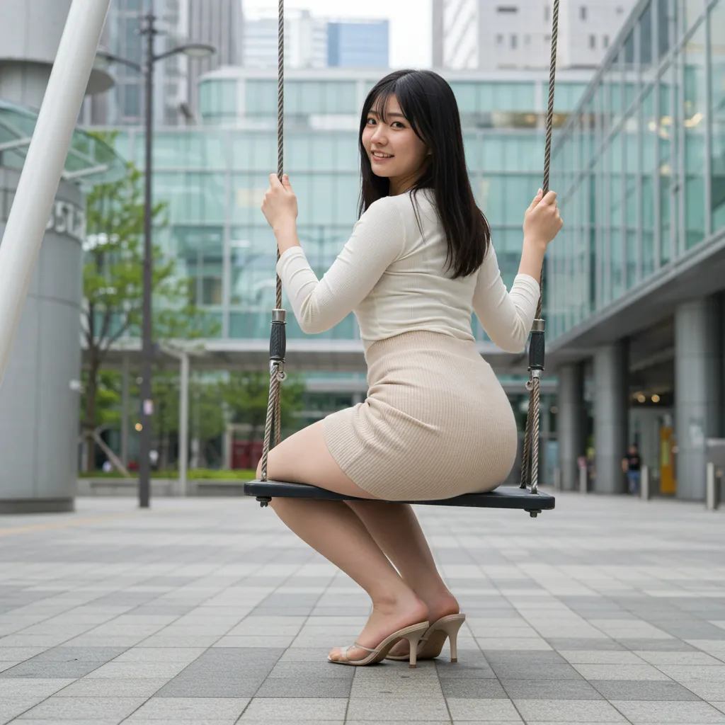 OL ブランコ 見返り美尻 タイトスカート 039