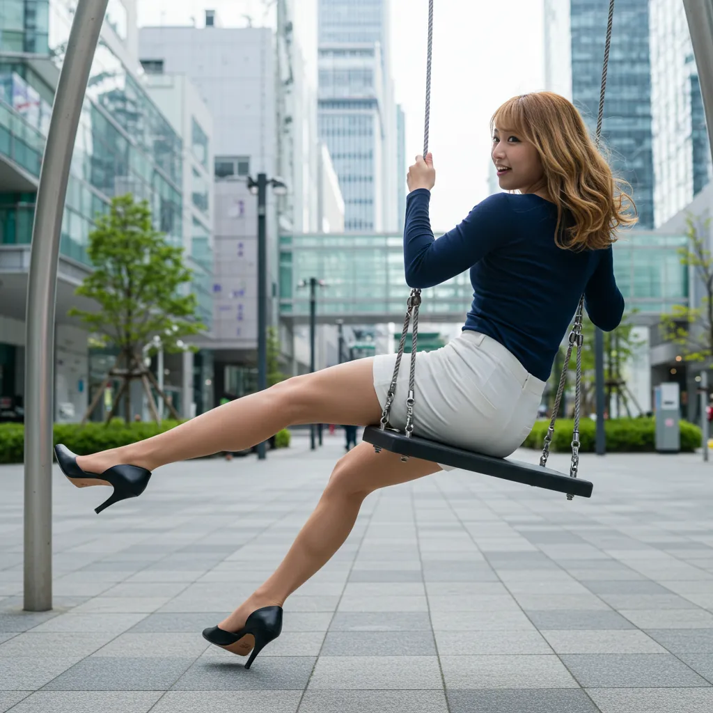 OL ブランコ 見返り美尻 タイトスカート 050