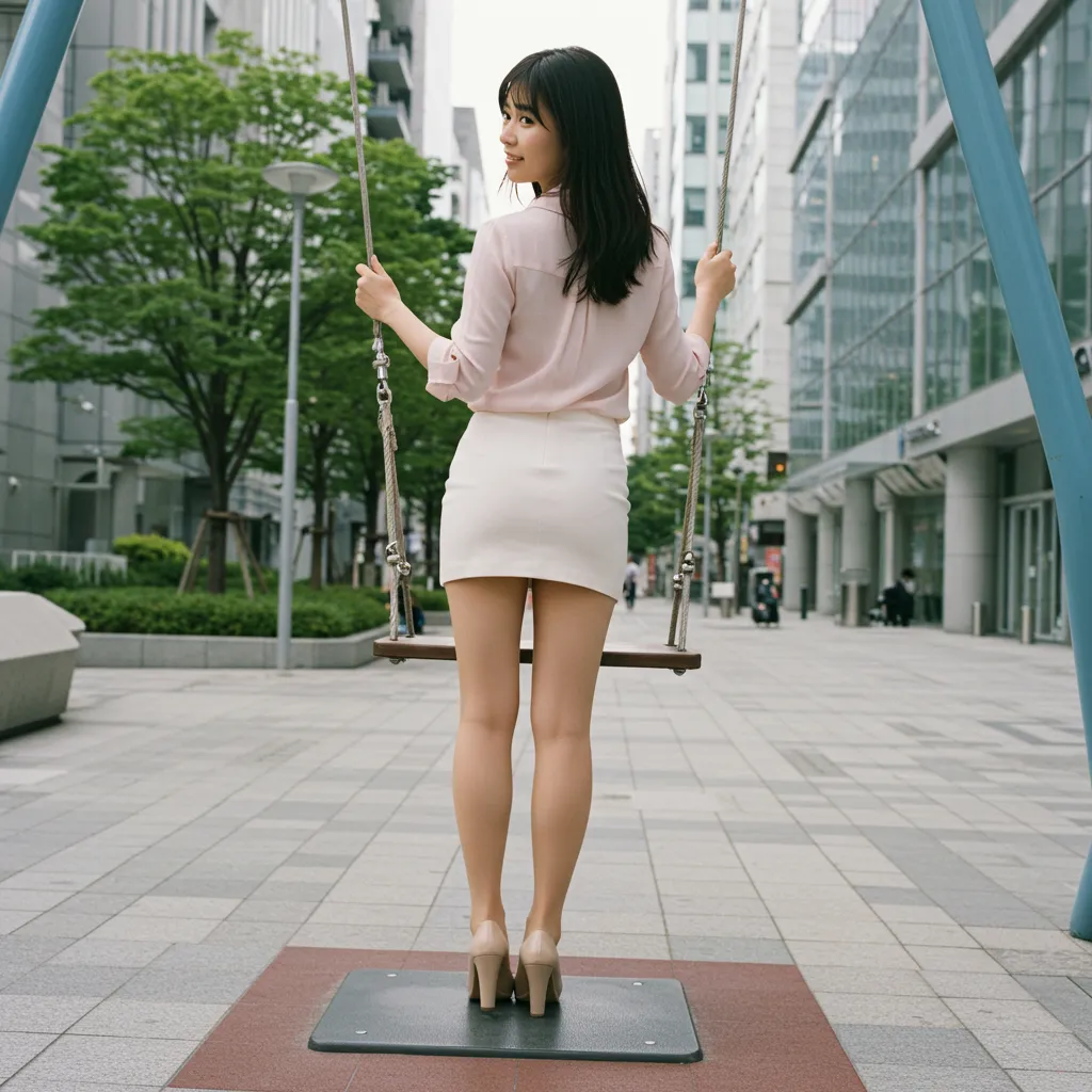 OL ブランコ 見返り美尻 タイトスカート 052