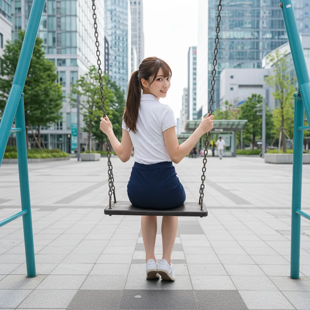 OL ブランコ 見返り美尻 タイトスカート 058