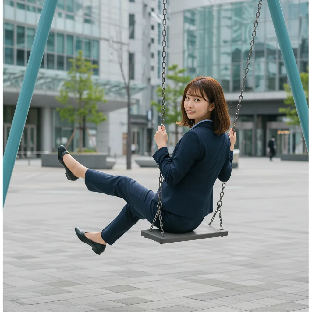 OL ブランコ 見返り美尻 タイトスカート 059