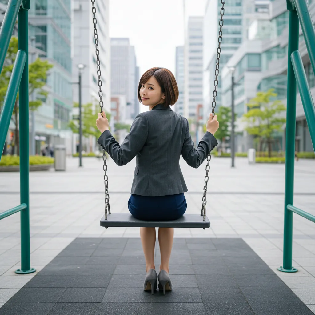 OL ブランコ 見返り美尻 タイトスカート 061