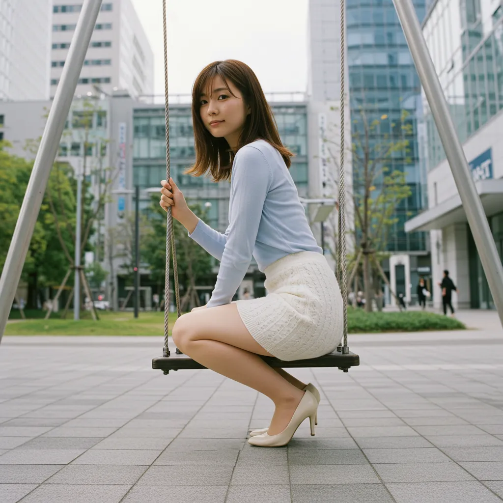 OL ブランコ 見返り美尻 タイトスカート 063