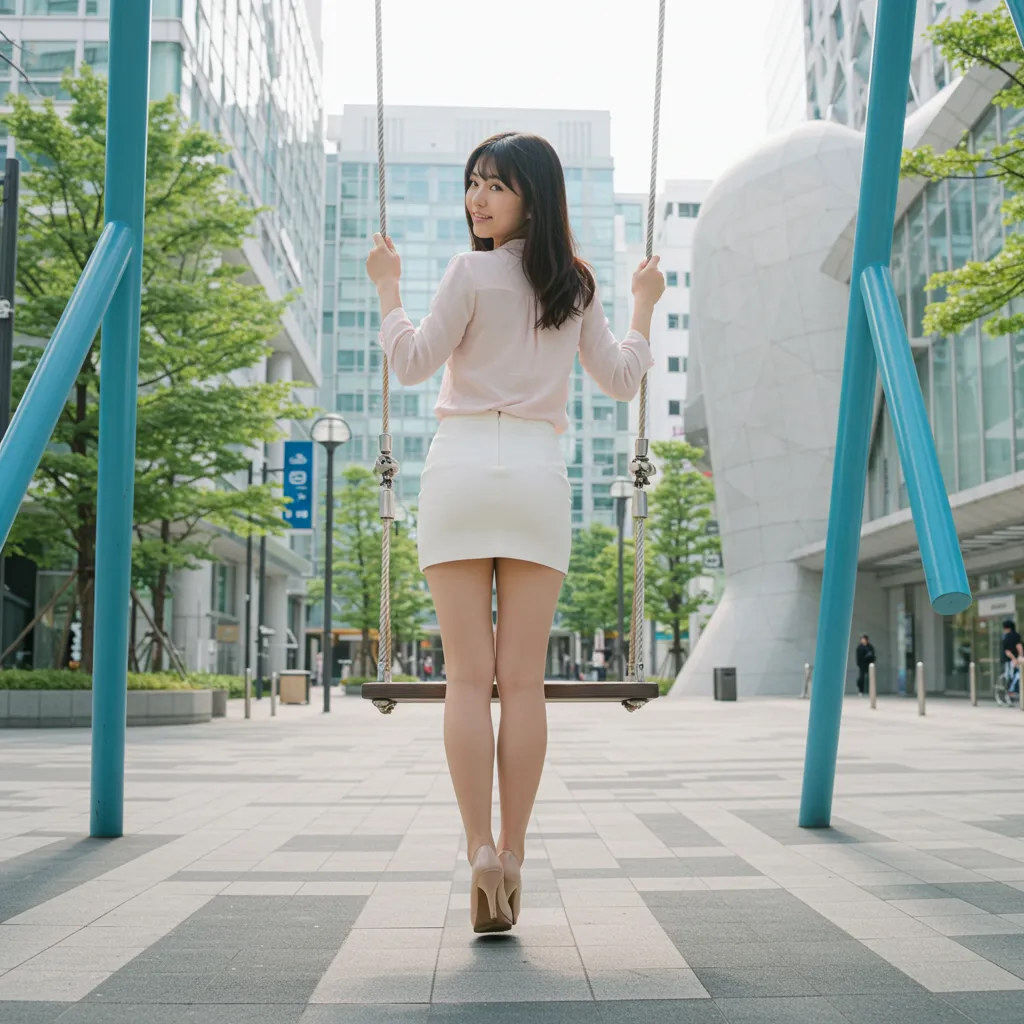 OL ブランコ 見返り美尻 タイトスカート 066