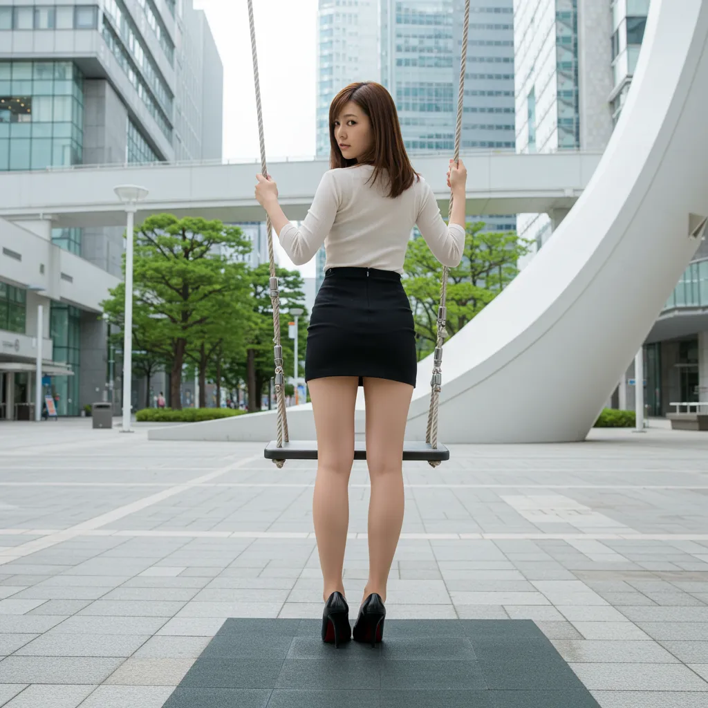 OL ブランコ 見返り美尻 タイトスカート 068