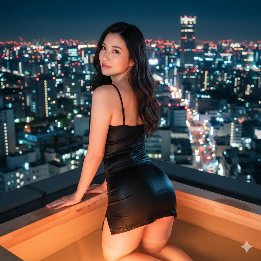 視線が誘惑するような表情の若熟女スタッフを捉えた微エロ写真