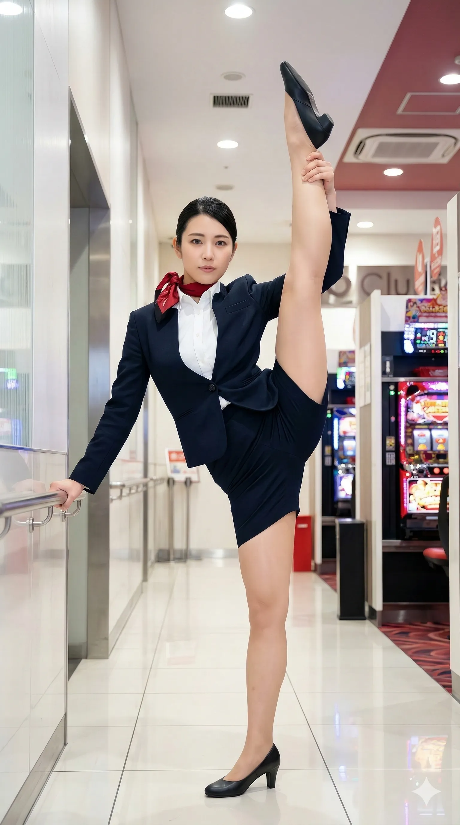 パチ屋店員 呼び出し対応 屈んだ瞬間のアーチ 006