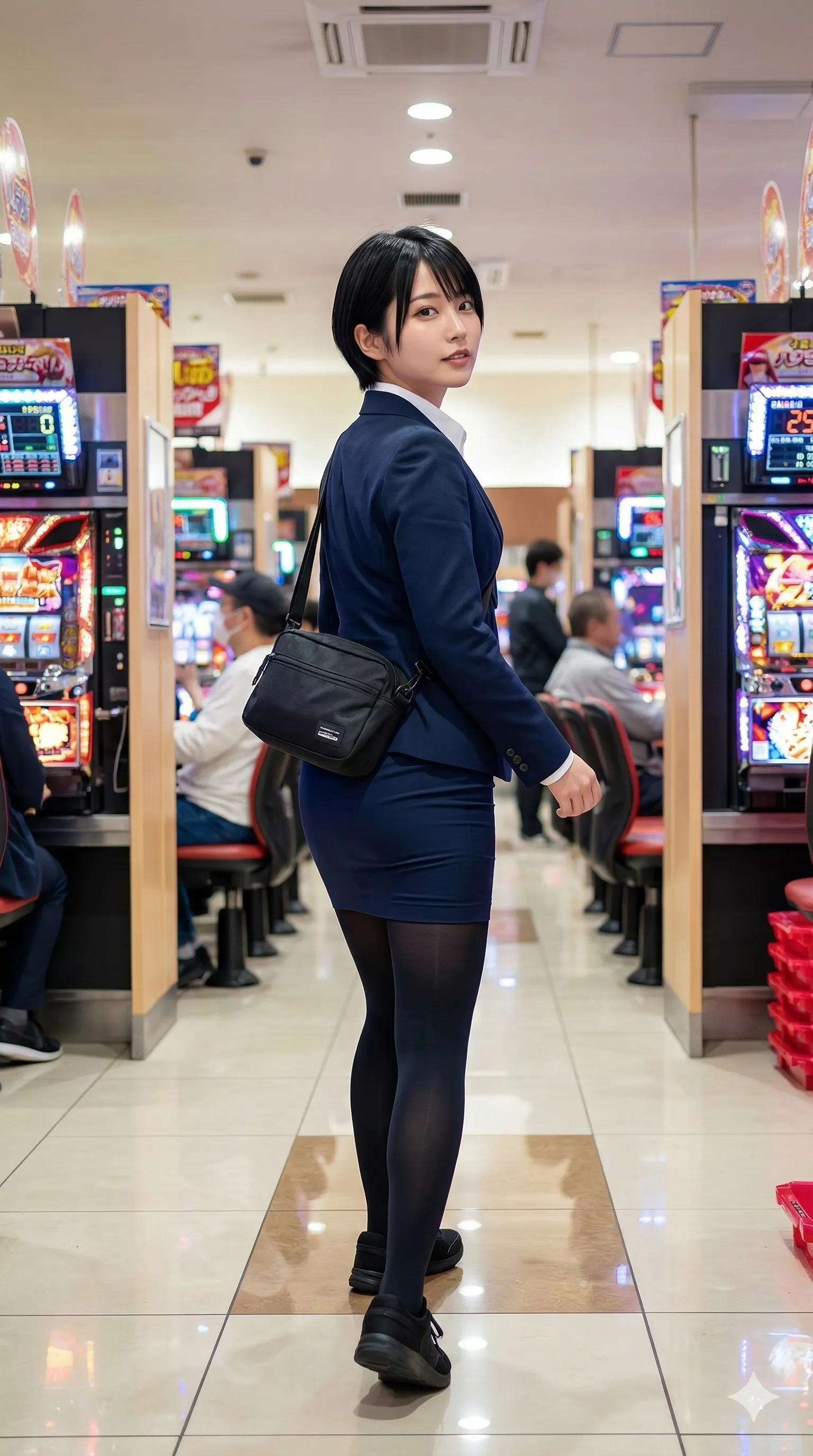 制服 尻ライン強調 後ろ姿 018