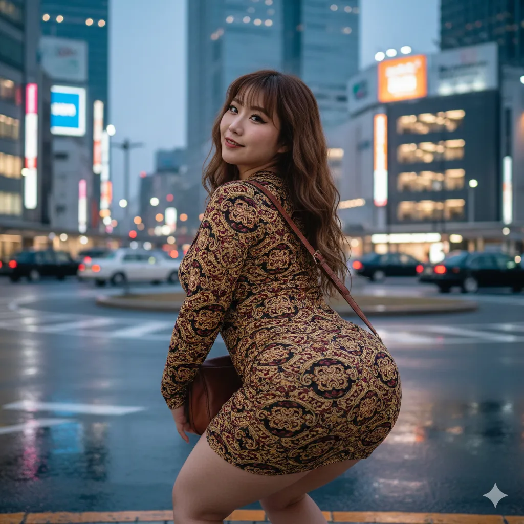 ニットワンピの密着が生む豊満な尻の立体感スクワット 010