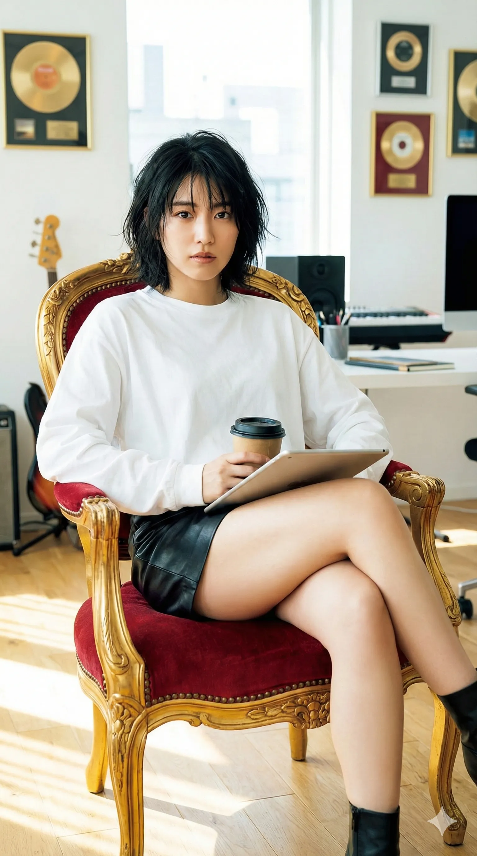 捻った腰が描き出す、美尻と太ももの黄金の放物線