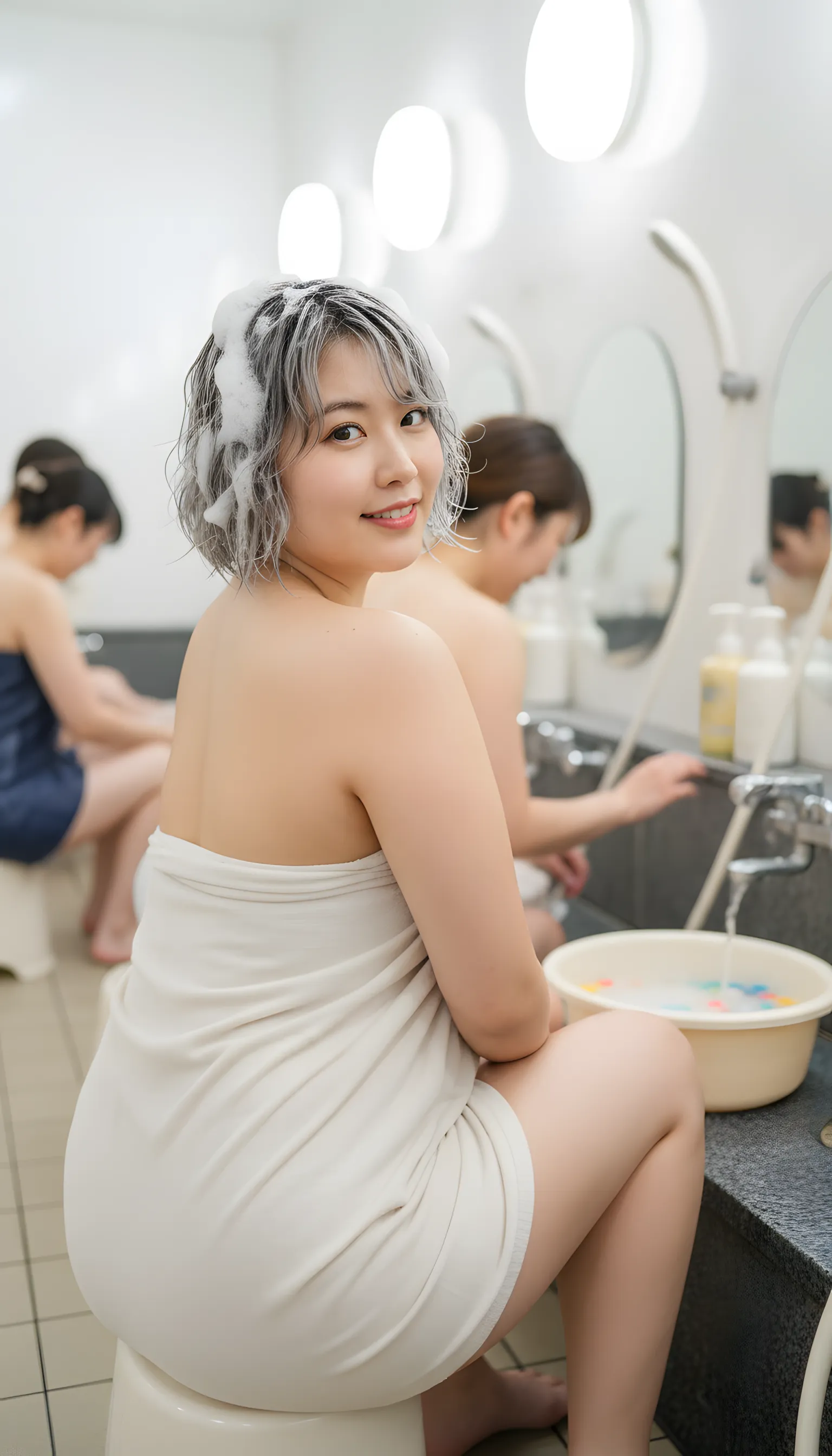 濡れた肌 タイル 反射 尻特化 006