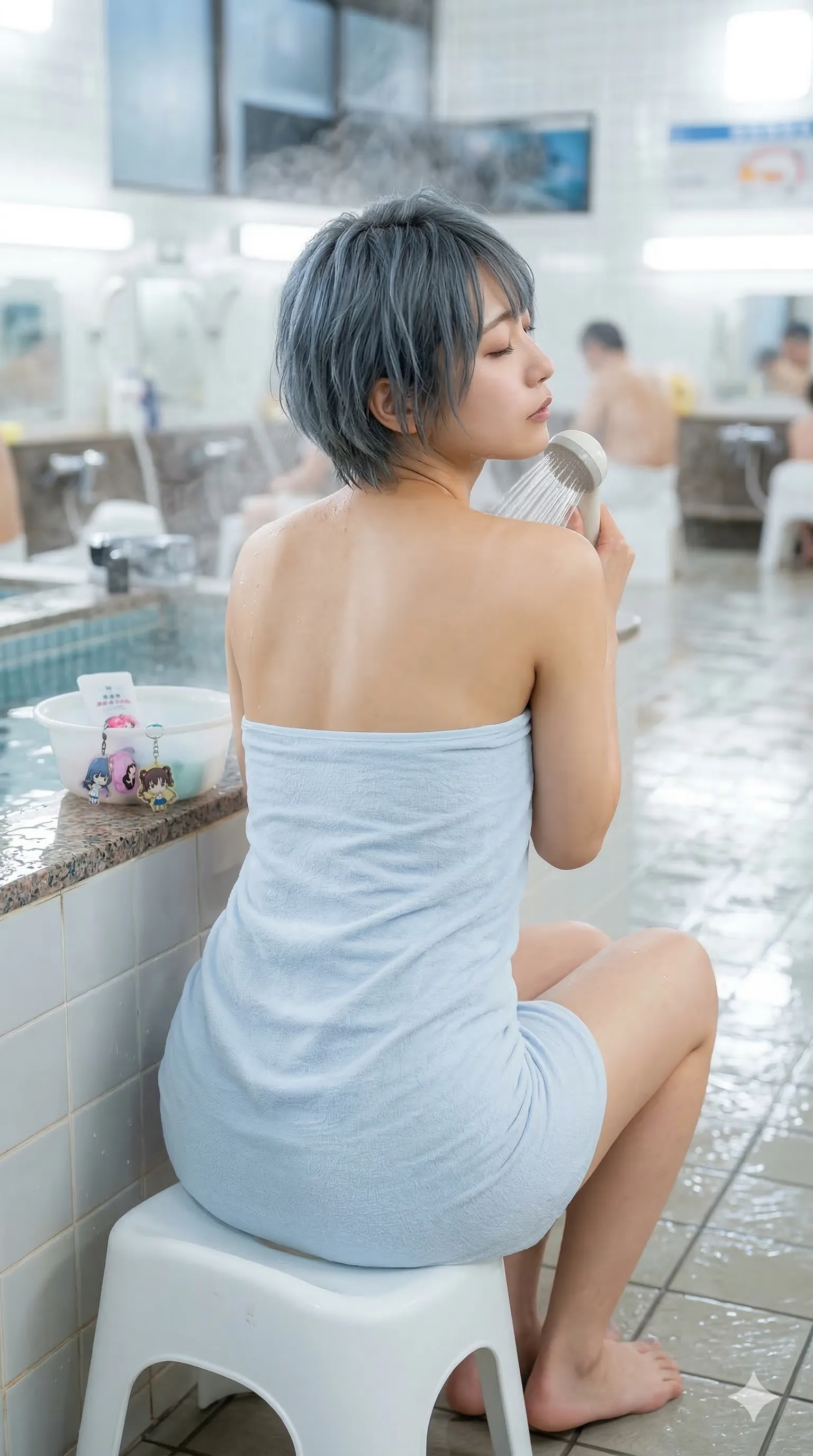 銭湯美女 タオル 尻の肉感 036