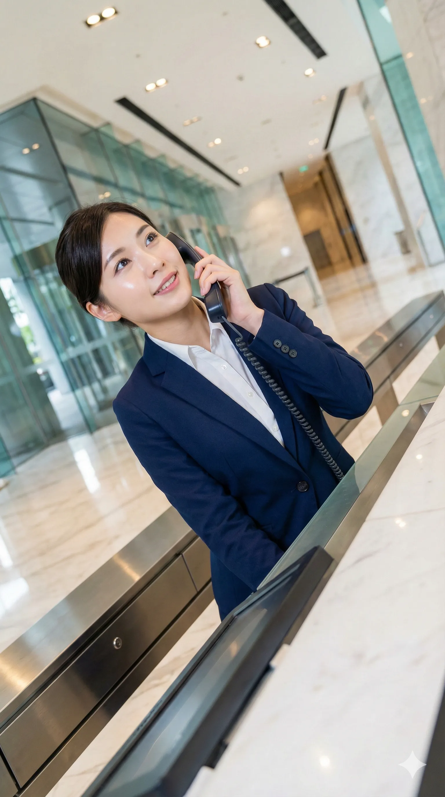 受付ロビーで挑発ポーズを取るパンティー嬢 029