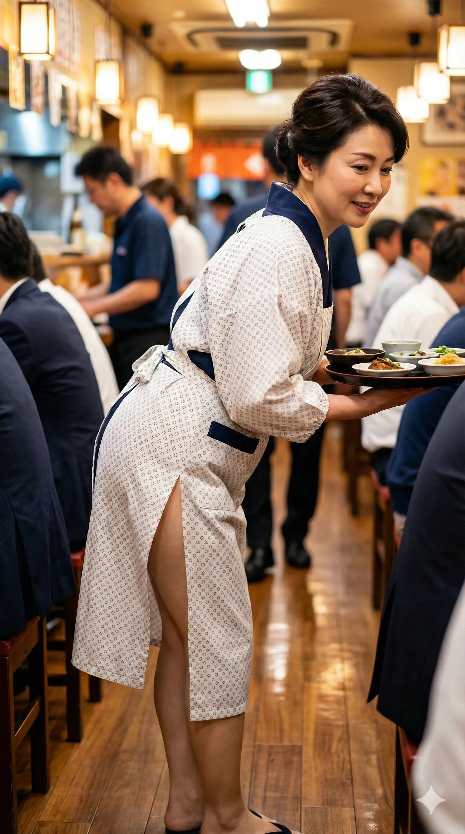 食堂の光に照らされる大人のヒップライン 012