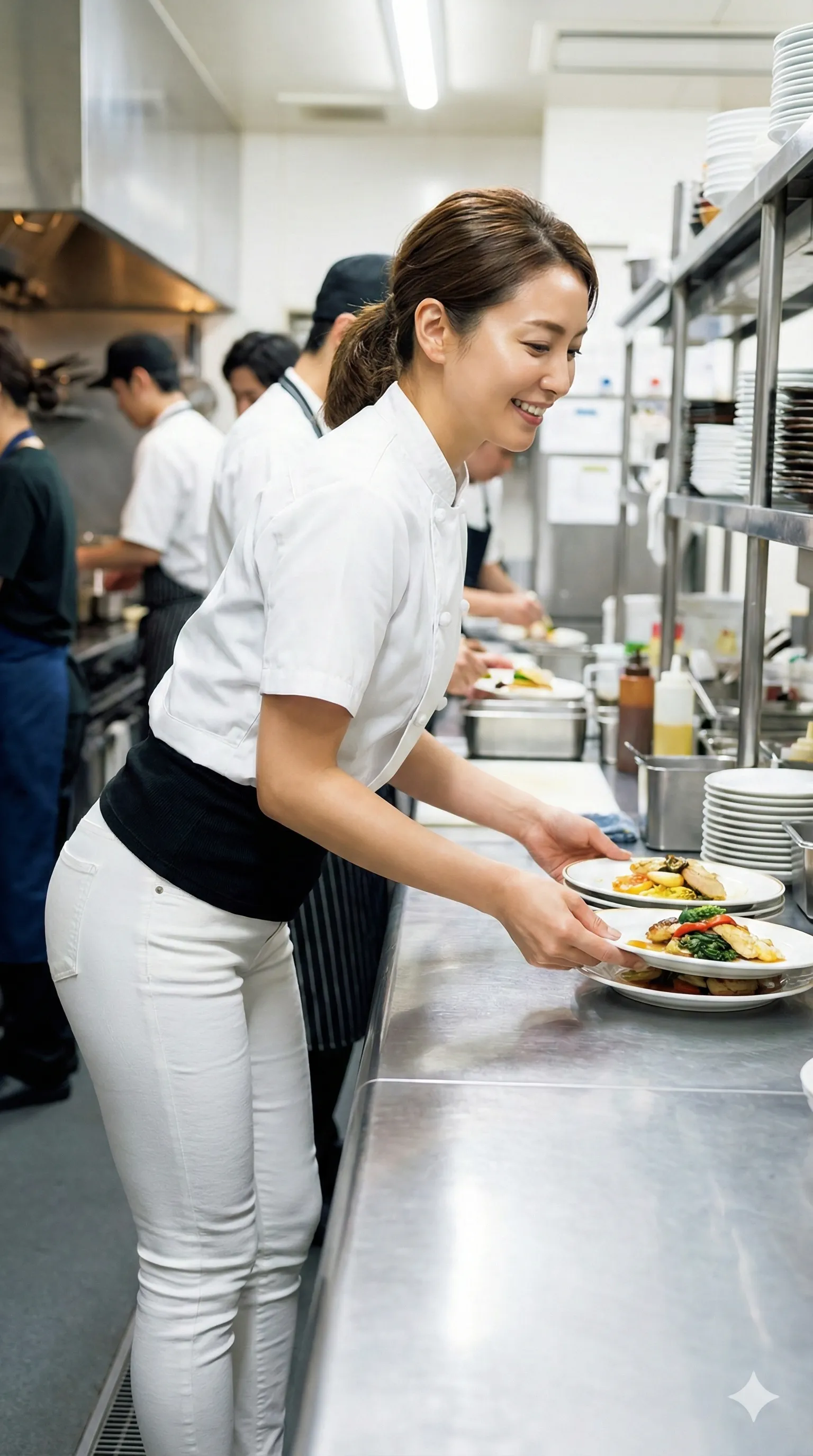 忙しく立ち回る女将の後ろ姿に宿るフェチ性 024