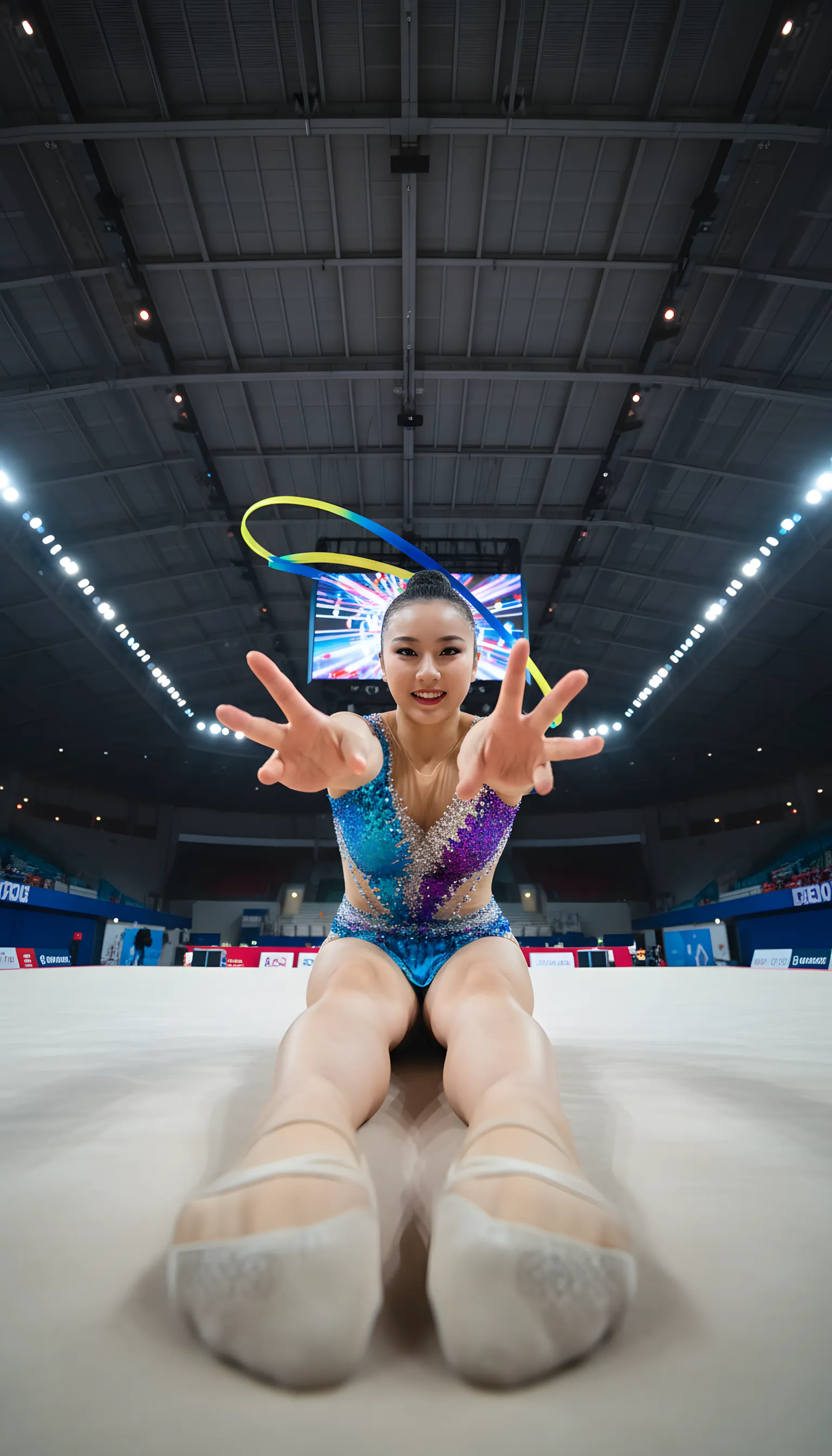 新体操選手 屈み姿勢 尻の丸み 013