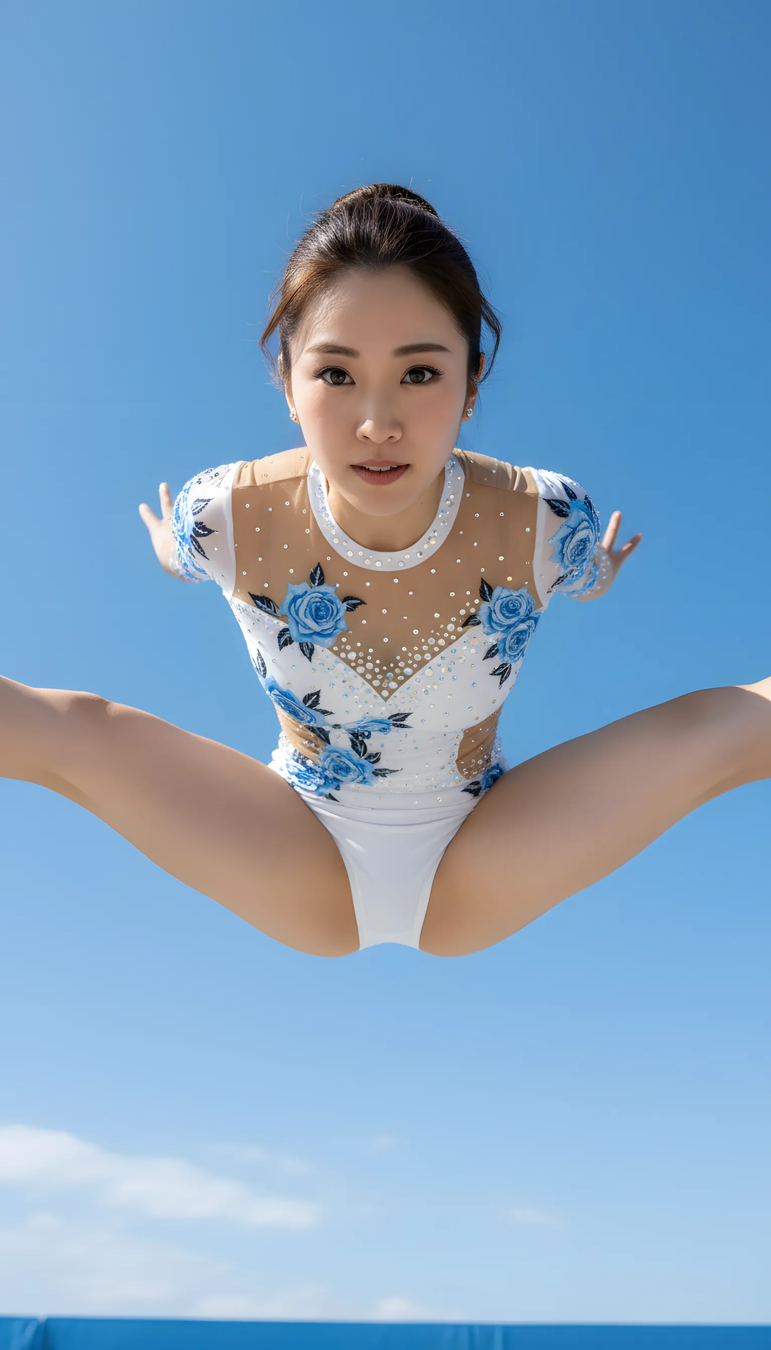 新体操選手 屈み姿勢 最高の肉感美 039