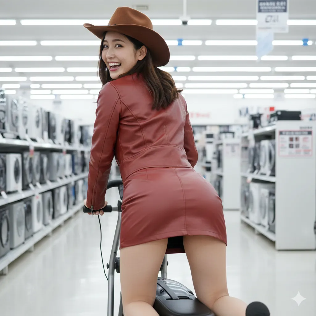 横から見たレザースカートのタイトなシルエットショット