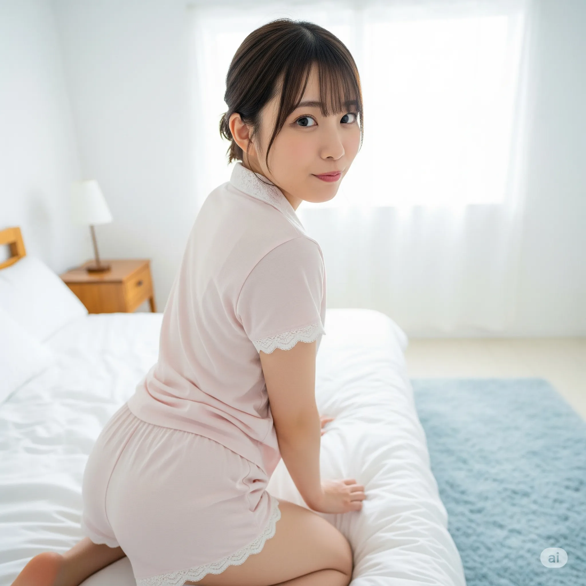 四つん這いでこっそり強調される丸みヒップライン