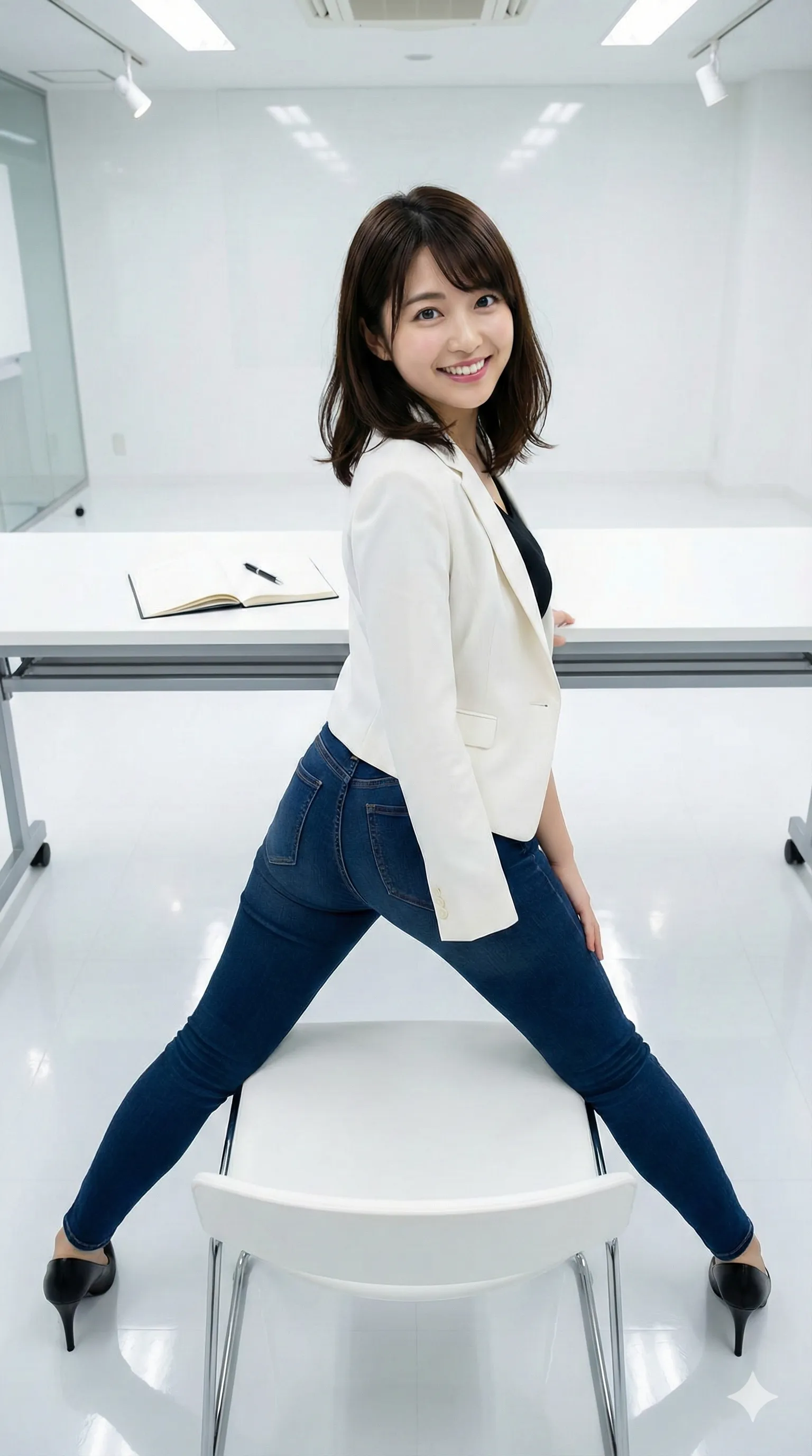 セミナーを受講する美女たちを後ろから眺めるフェチグラビア《デニム×尻フェチ》の大学生/ギャル/人妻がエロい！