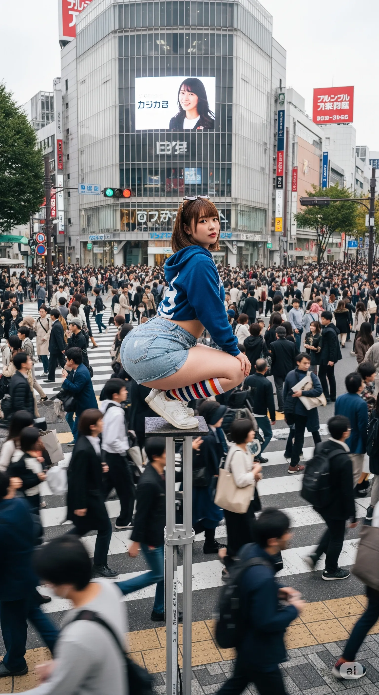 ギャルならではのアグレッシブな尻出しポーズ