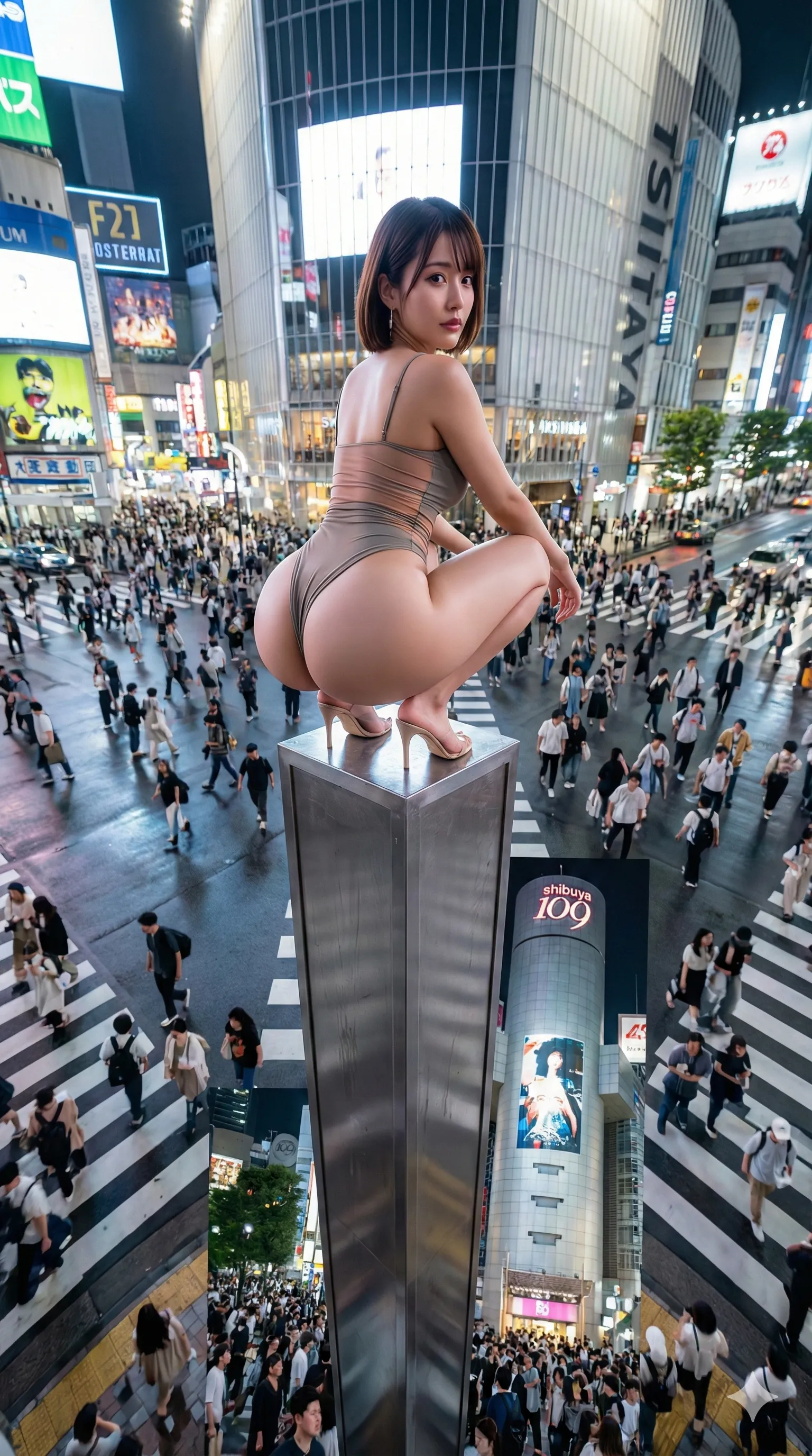 スクワット姿勢が生む、太ももから尻にかけての艶