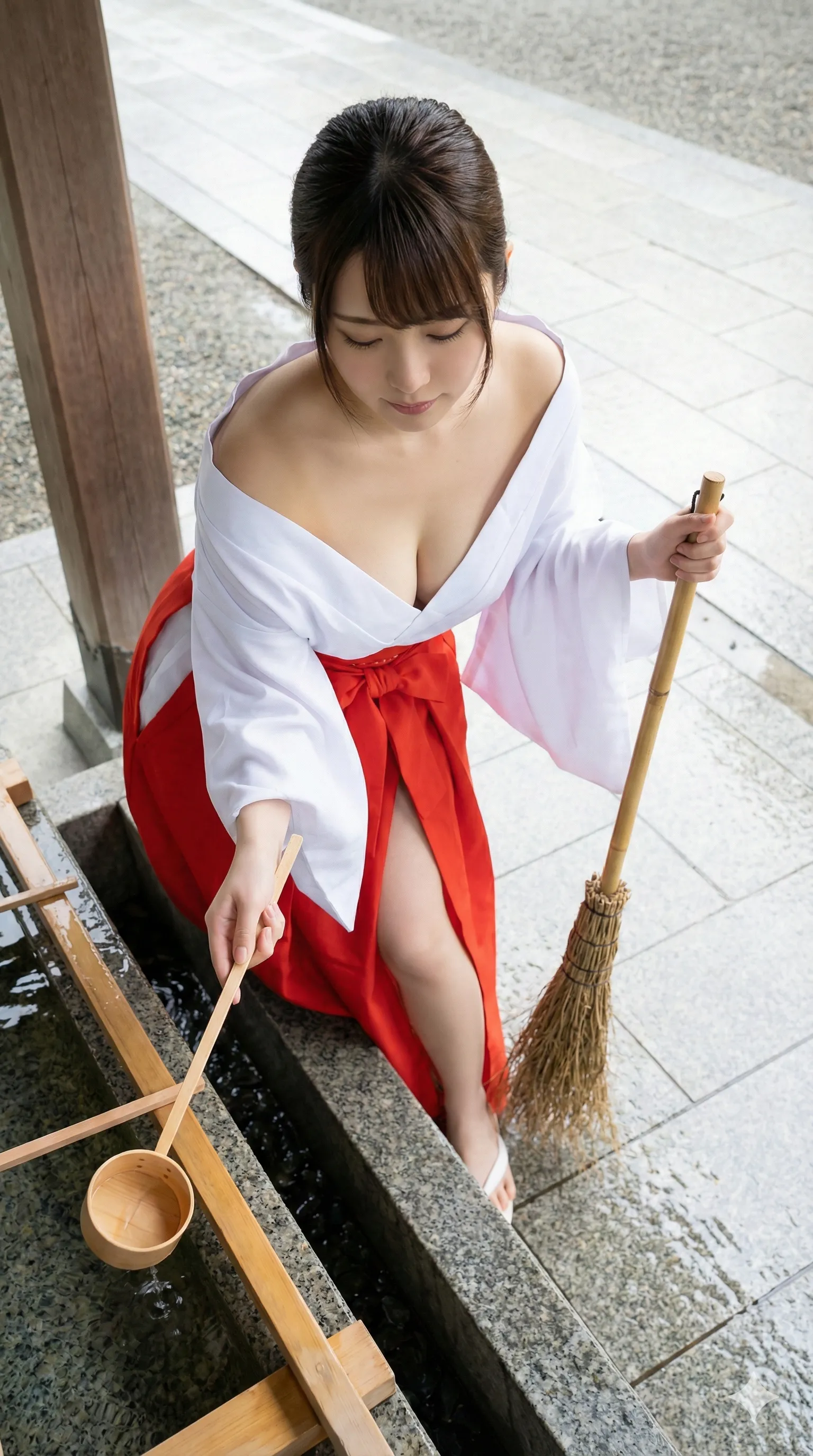 巫女さん 振り返り 清楚と色気の融合 010