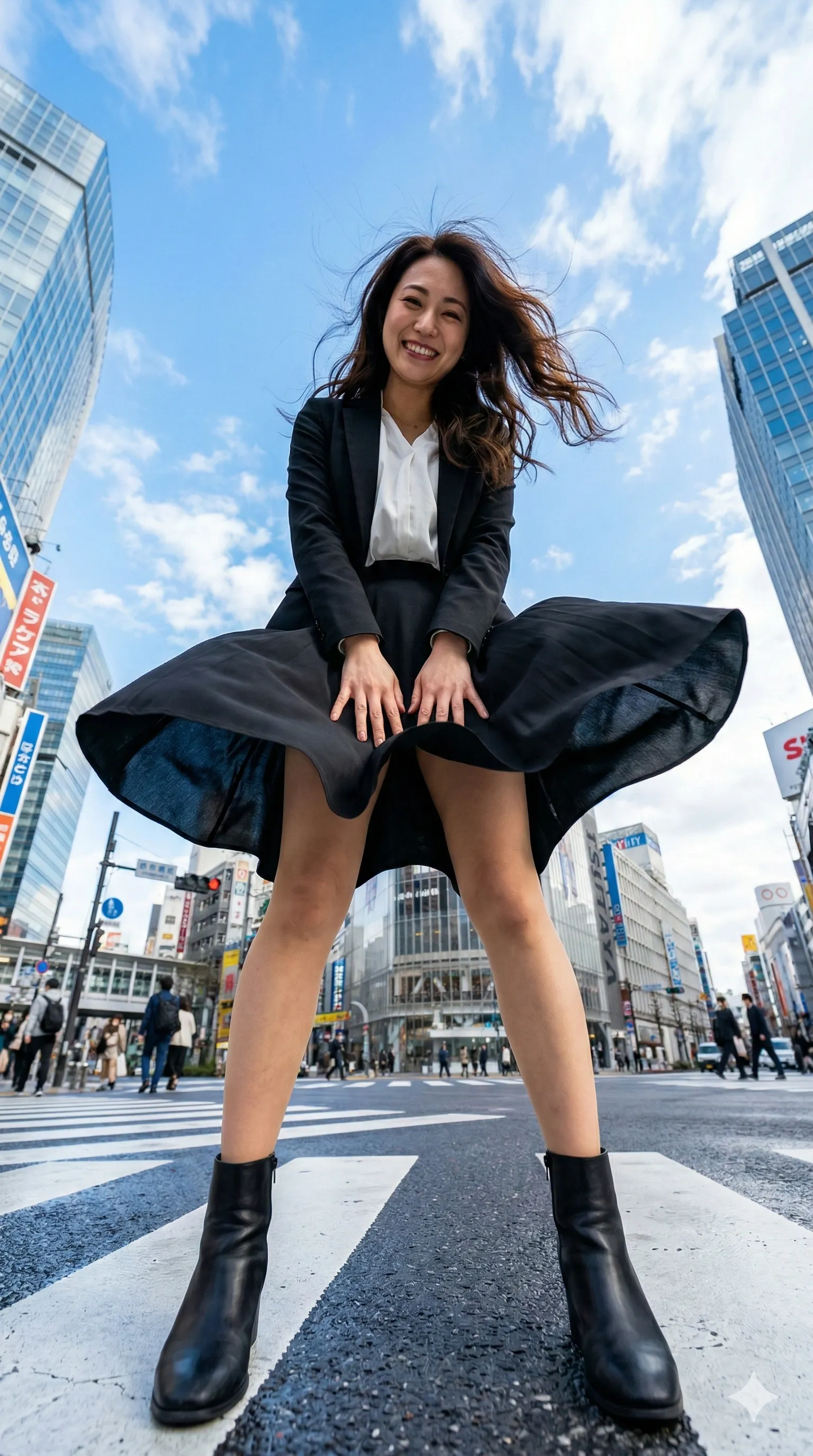 スカートめくれ POV のぞき見 ローアングル 巨大美脚 001