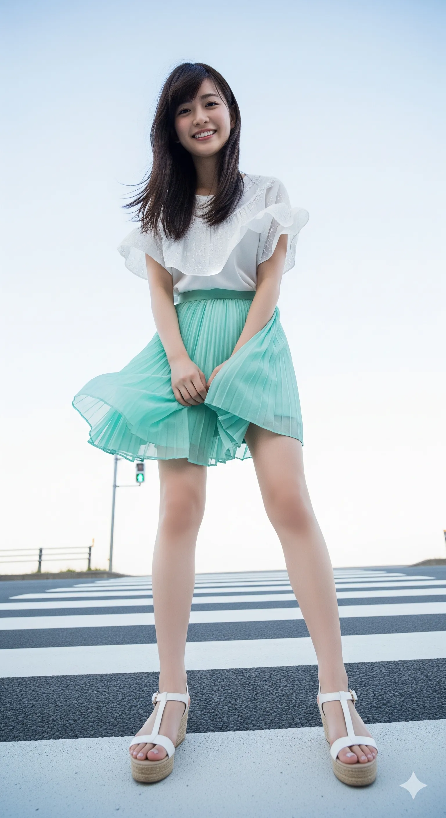 巨大美脚 街中 フェチショット 煽り 005