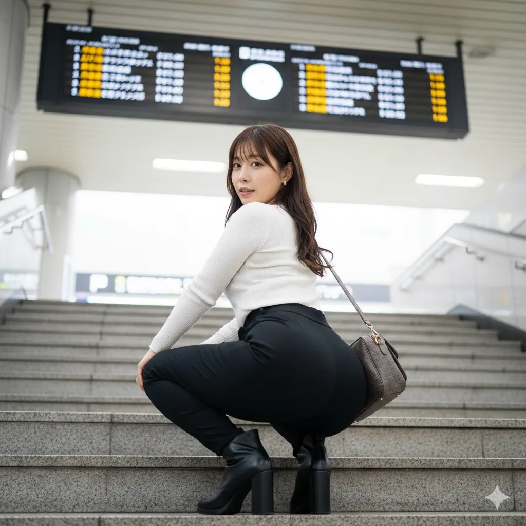 駅構内 素人美女 後ろ姿 フェチショット 003