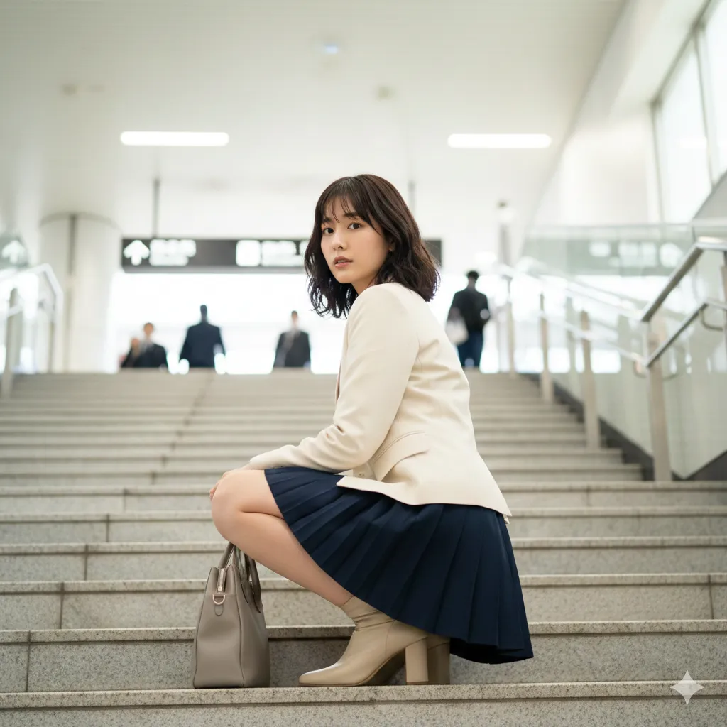 歩く美女 尻フェチ 通勤路の風景 022