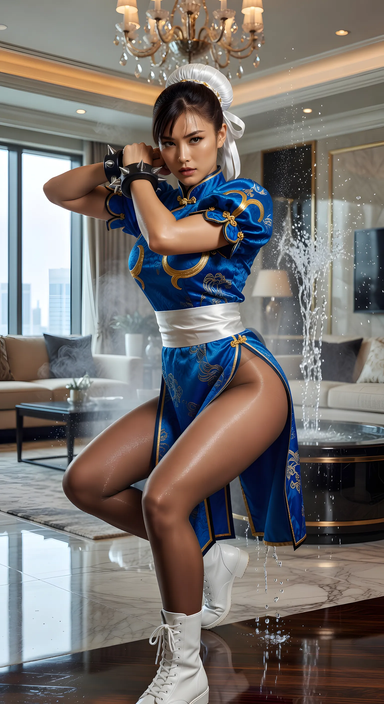 春麗 屈み姿勢 尻ライン 最高のアーチ 011