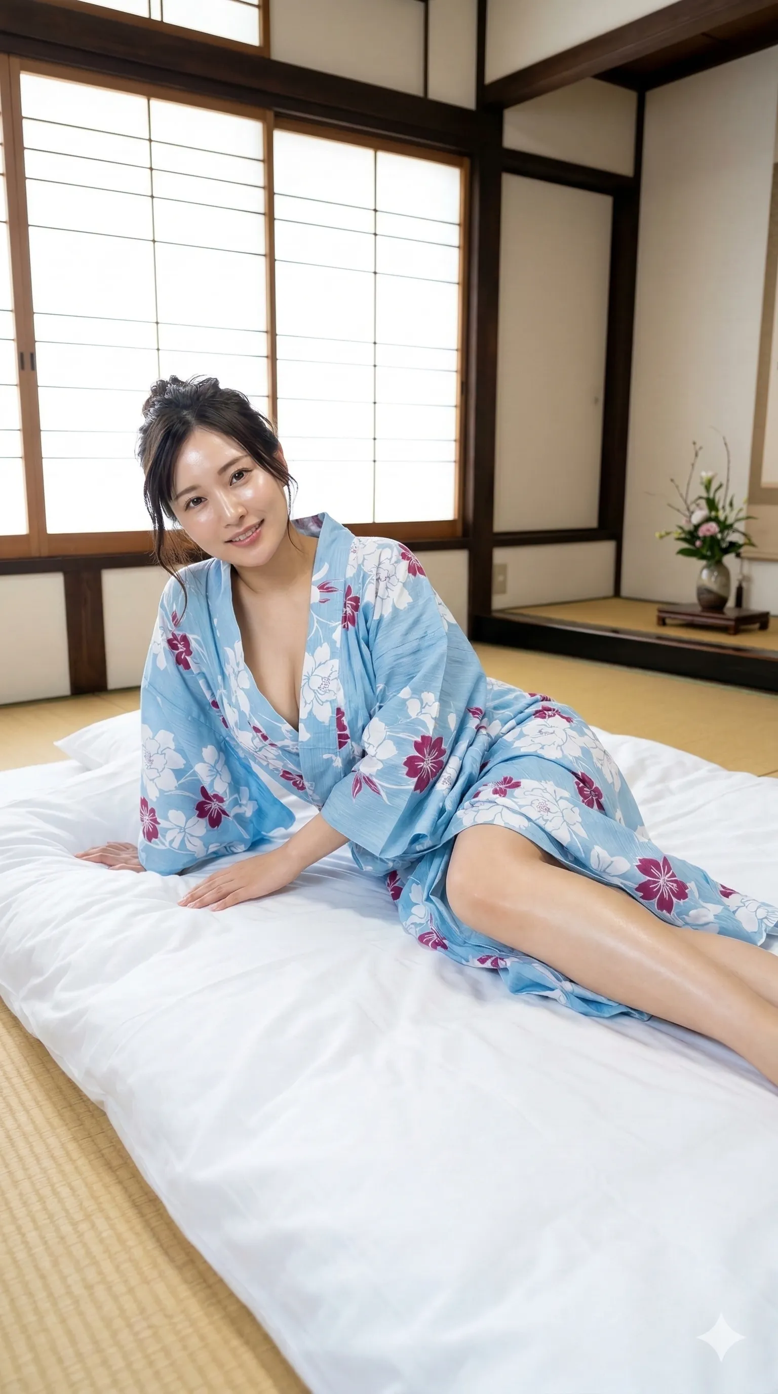 浴衣 突き出し尻 畳の感触 024