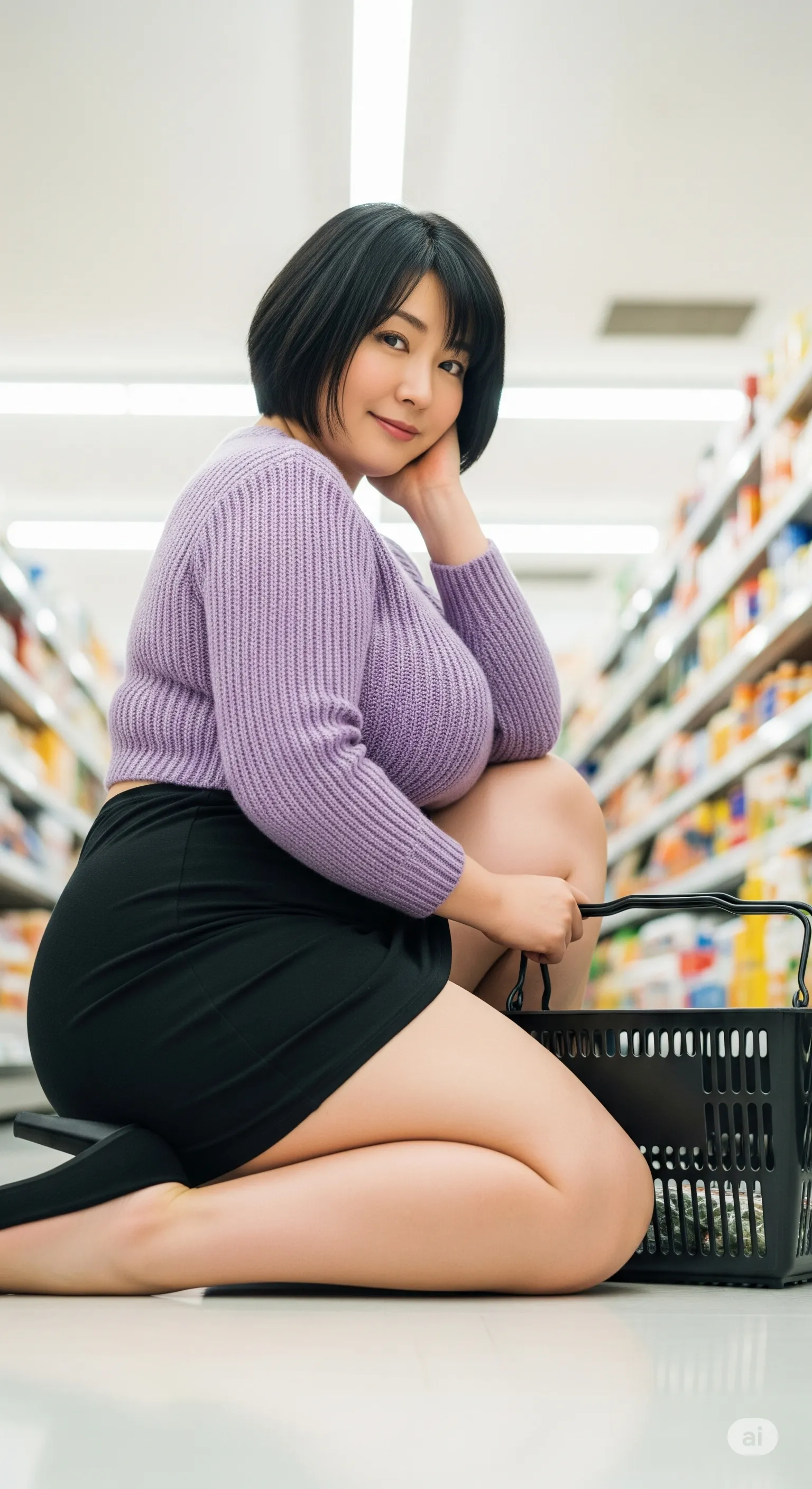 人妻 主婦 豊満ヒップ スーパー 通路フェチ 055