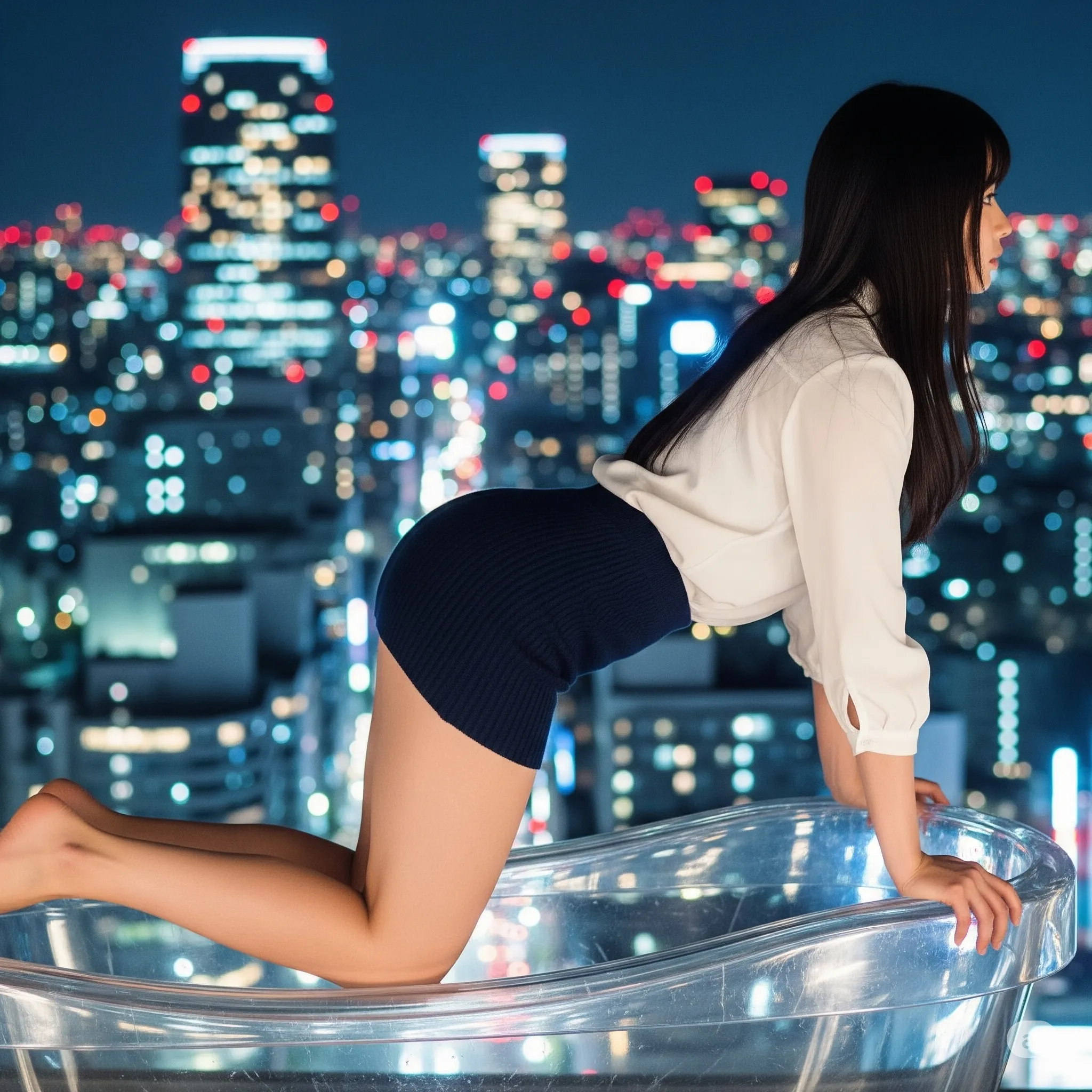 四つん這いタイトニット 東京夜の街 尻グラビア 023