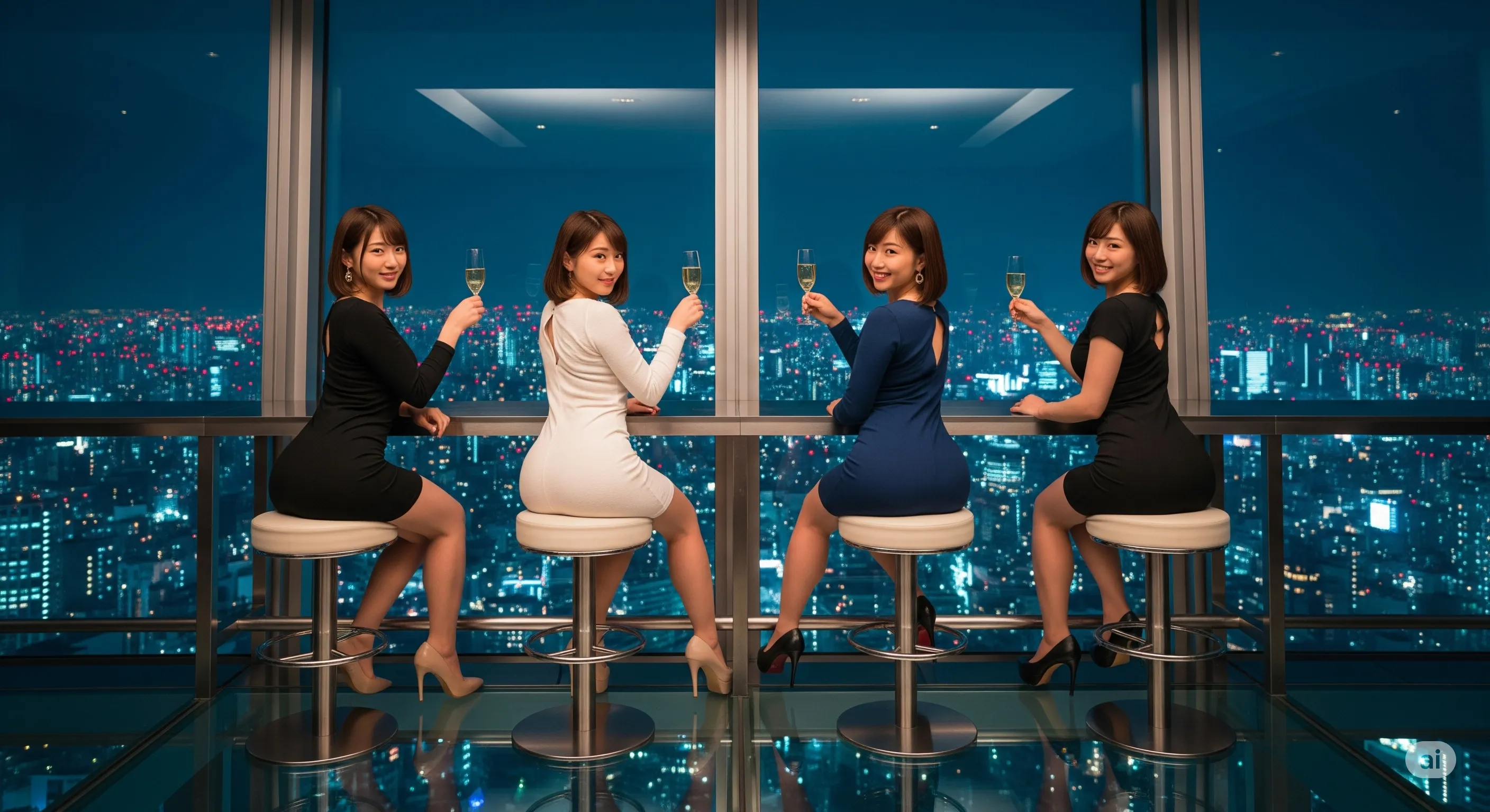 港区女子の深い屈み姿勢で浮かび上がる立体ヒップライン 005