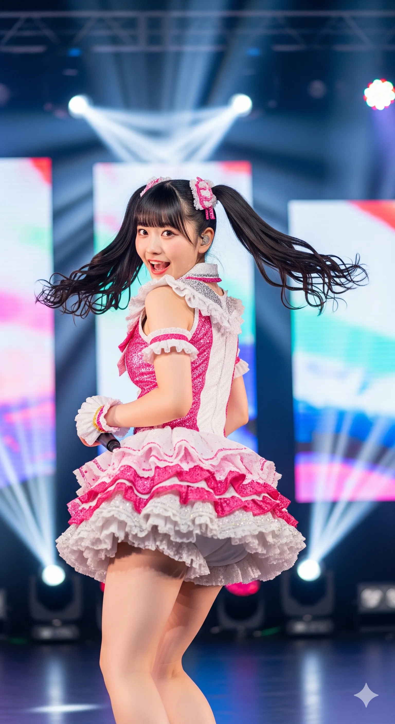 ツインテールアイドル ステージ 脇見せ 001