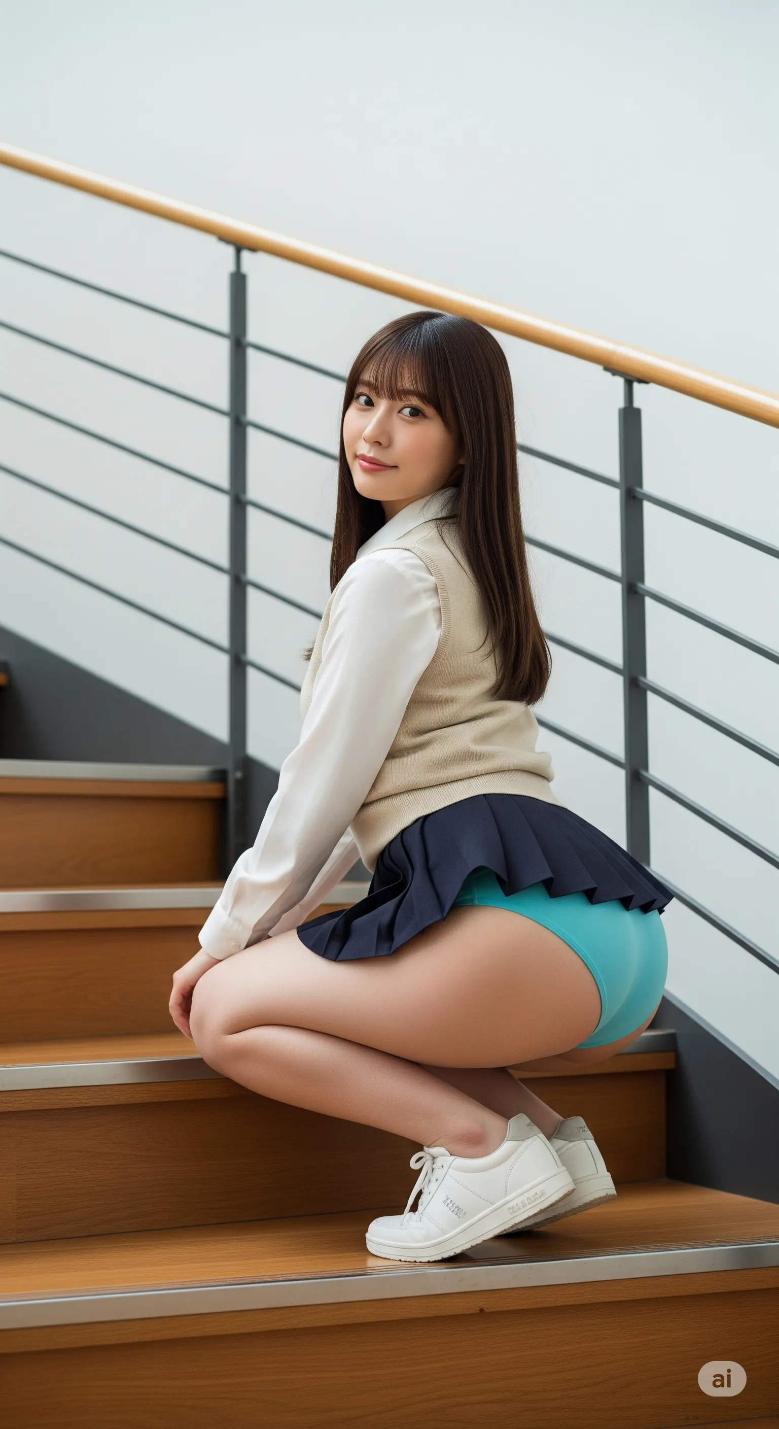 振り返り視線とヒップラインの距離感