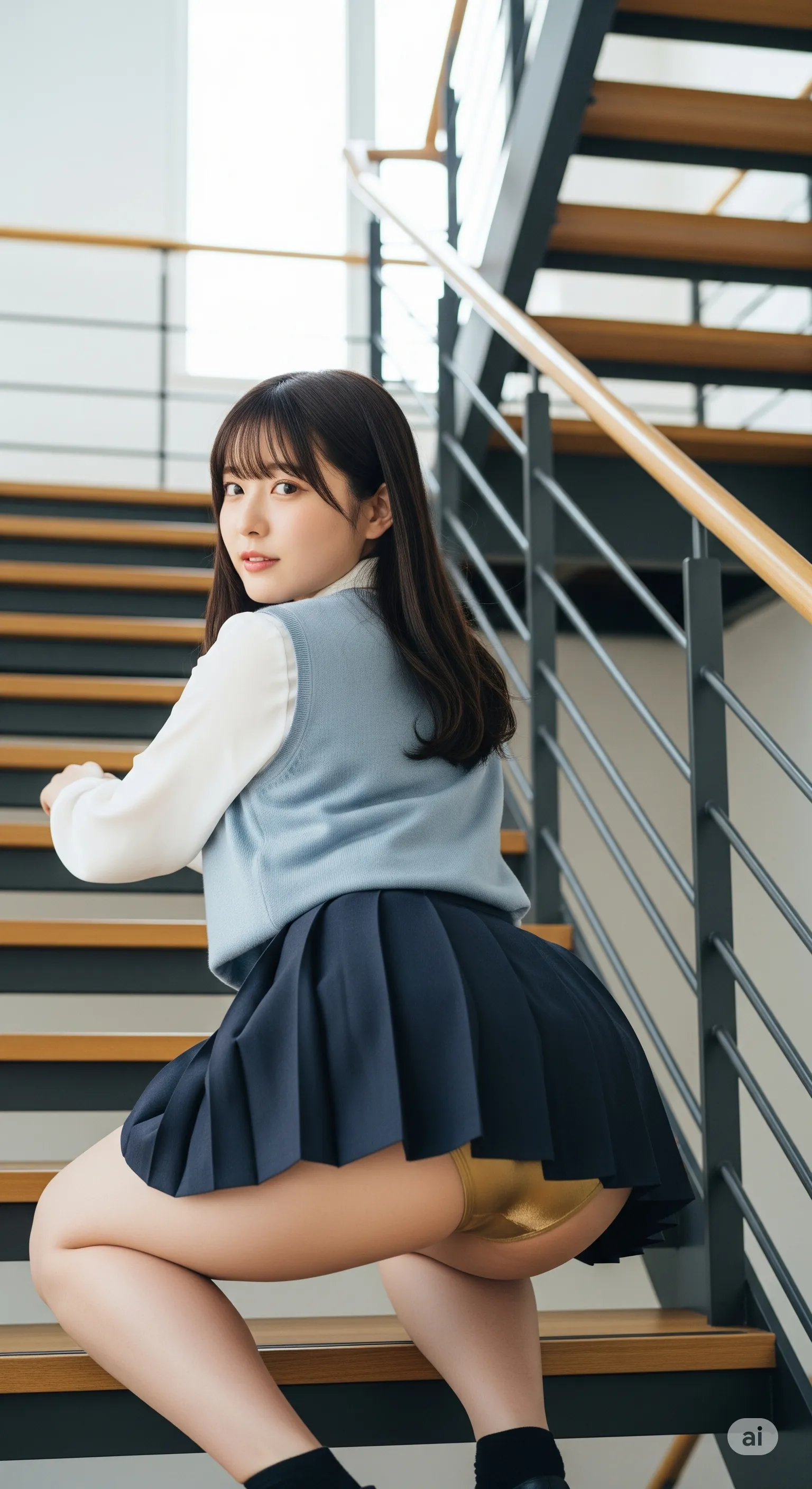 ミニスカート越しの自然なエロ尻