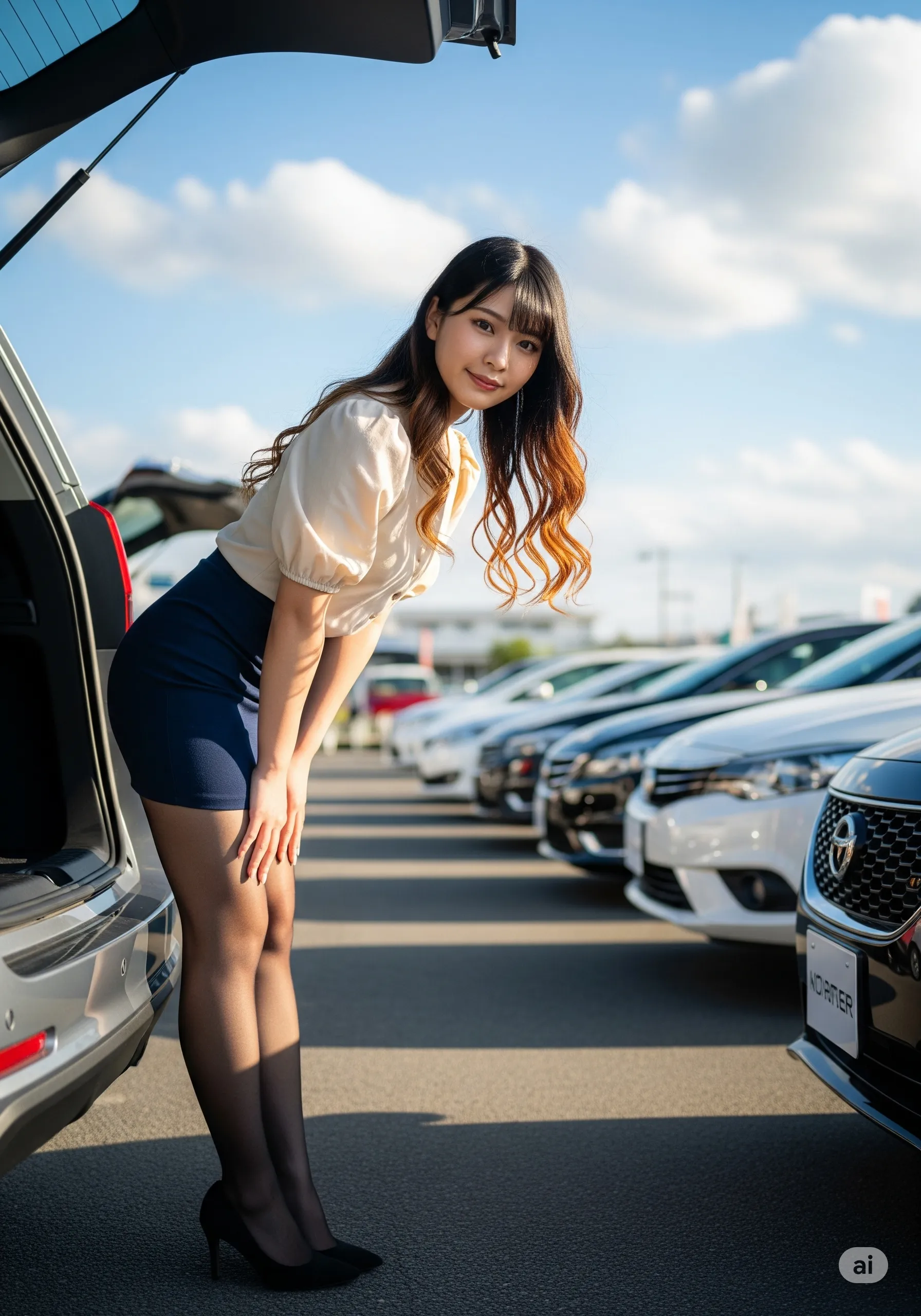 車両のドアを開ける瞬間の、しなやかなS字曲線