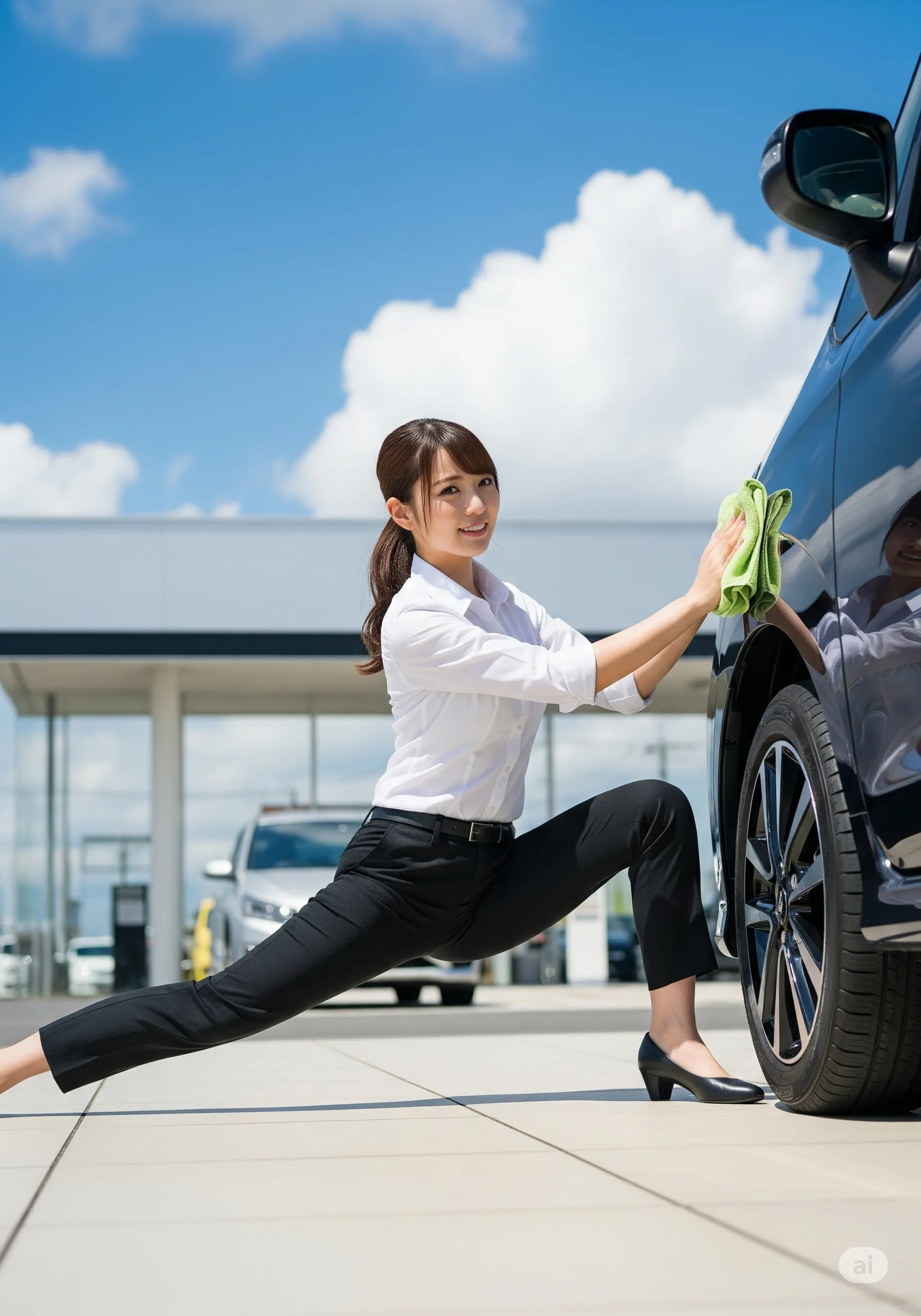 車両の間を通り抜ける際の、狭い空間での尻スナップ