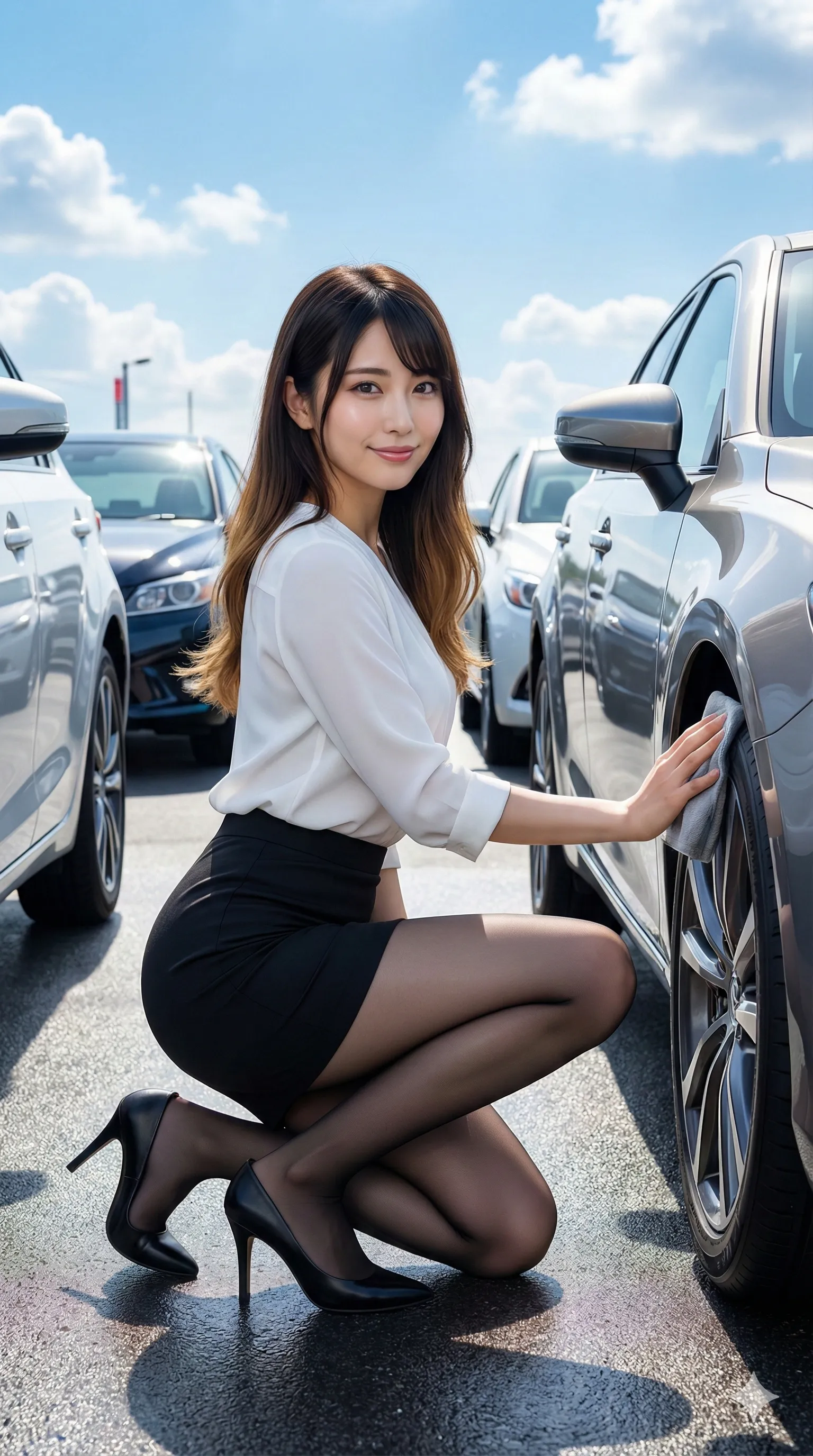 展示場を颯爽と駆ける、彼女の躍動する美尻