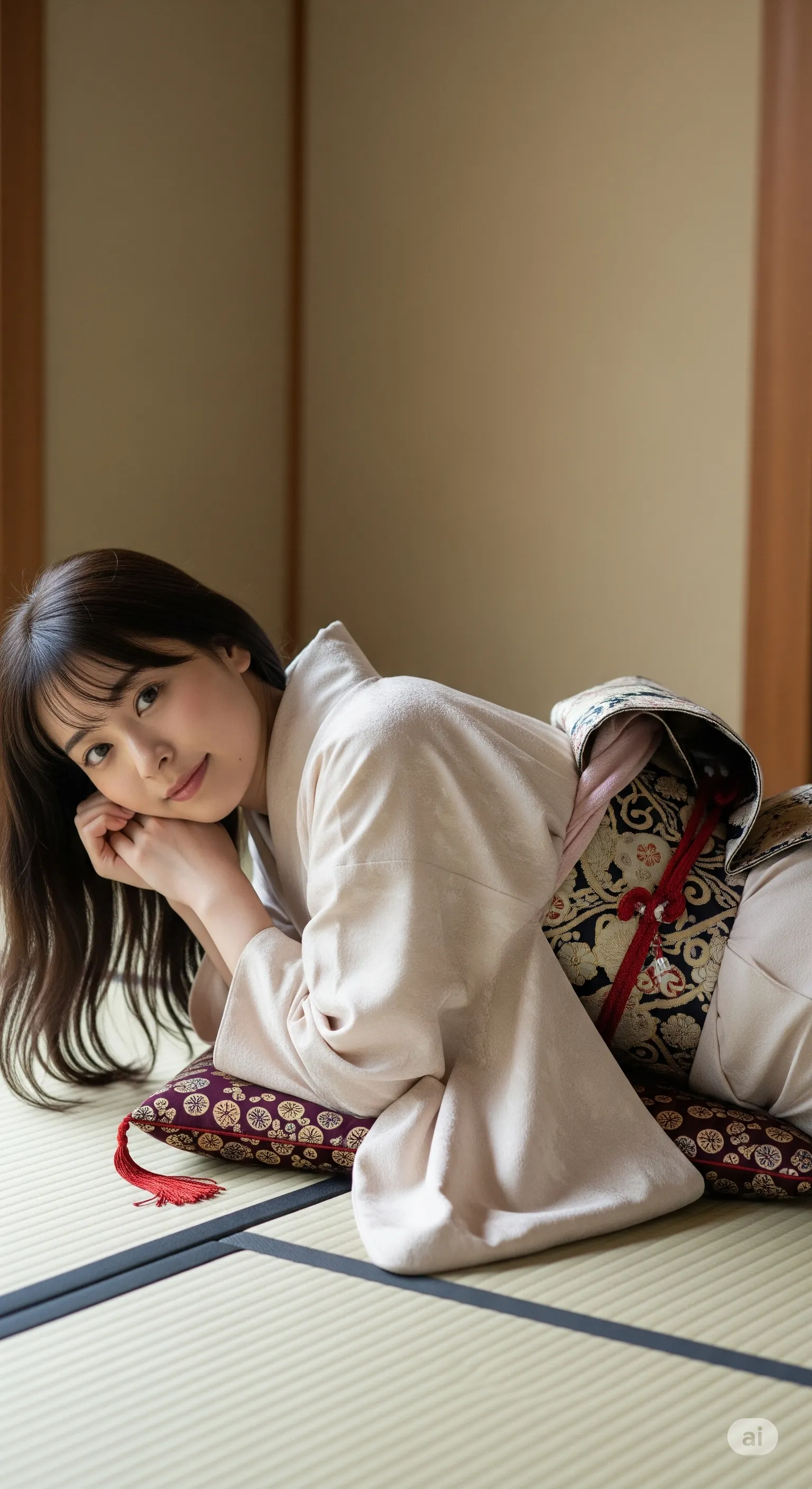 昼下がりの和室でまどろむ美女の無防備なヒップライン グラビア